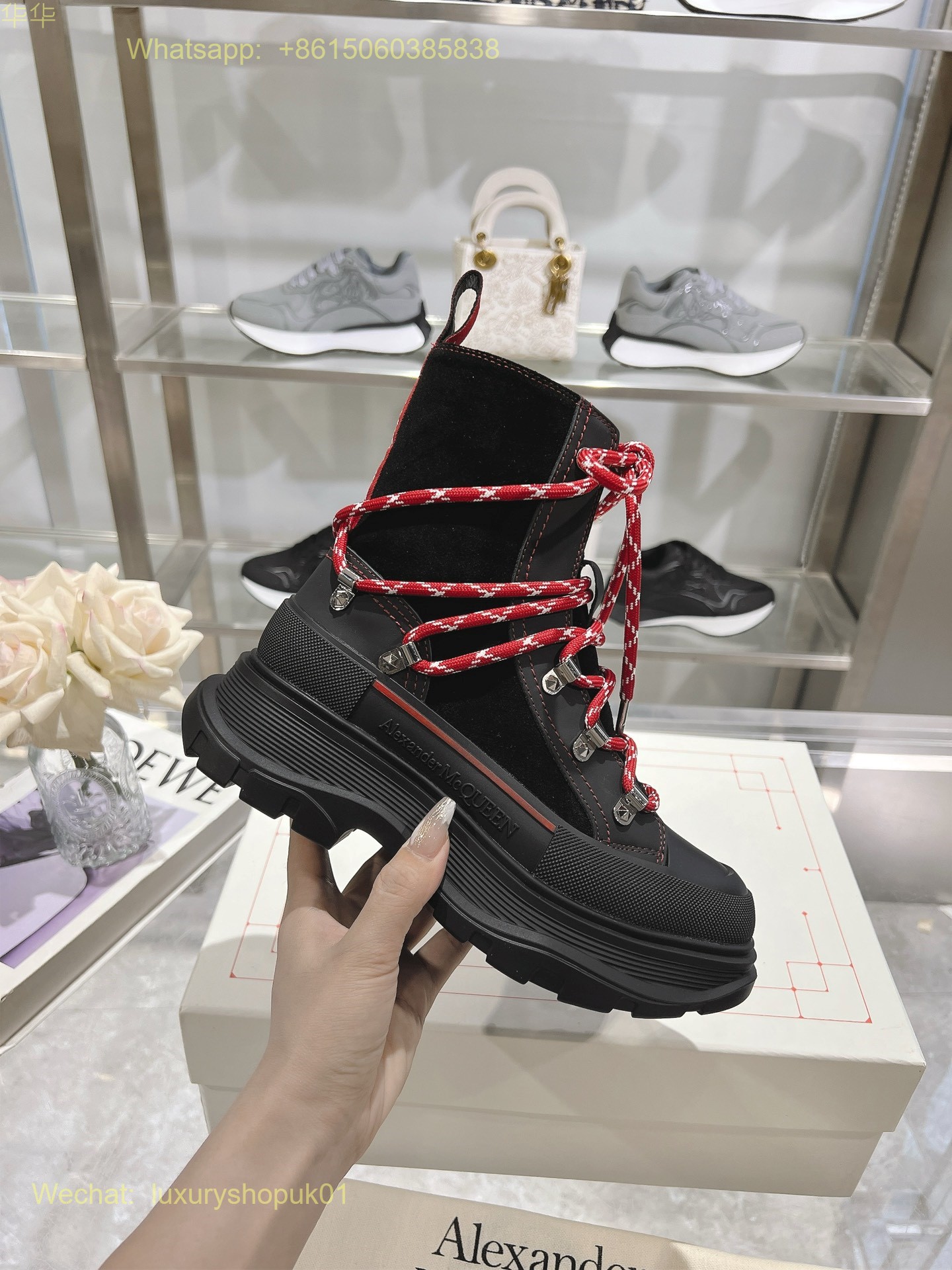 Alexander McQueen Tread Slick High Top Sneakers Mens Women Shoes