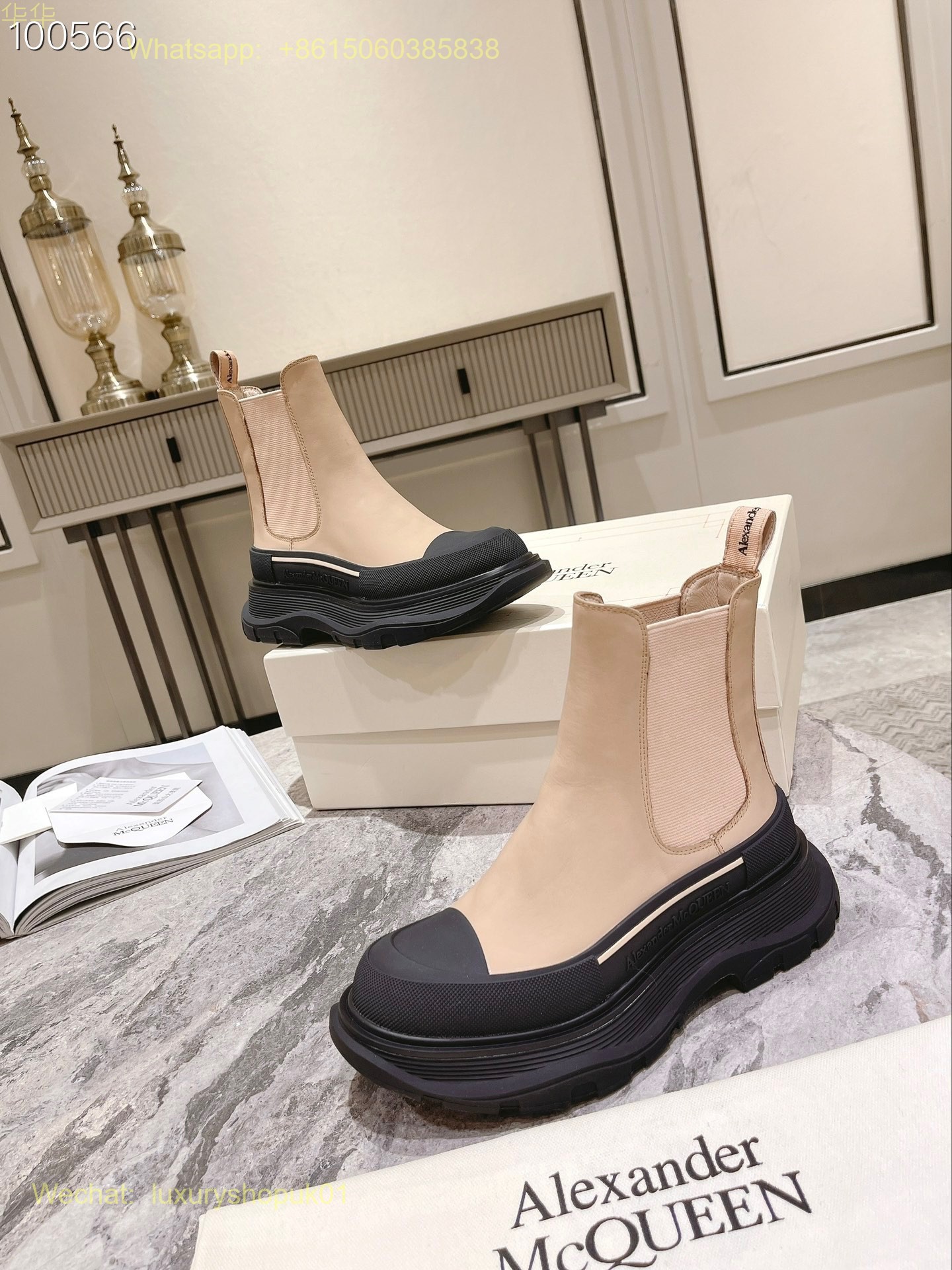 Alexander McQueen Tread Slick Ankle Boots Mens Women Shoes