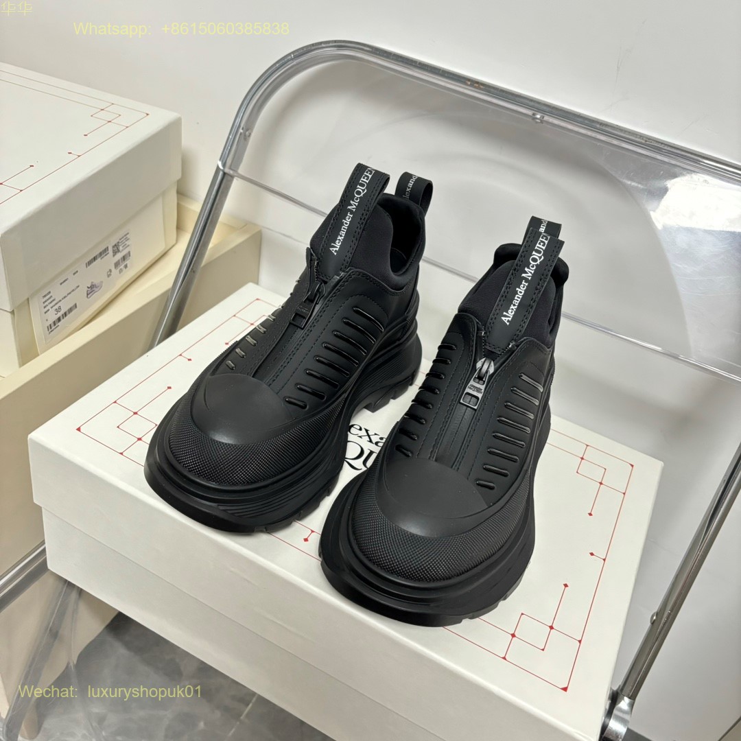 Alexander McQueen Lace-Up Chunky Sneakers Mens Women Sports Shoes