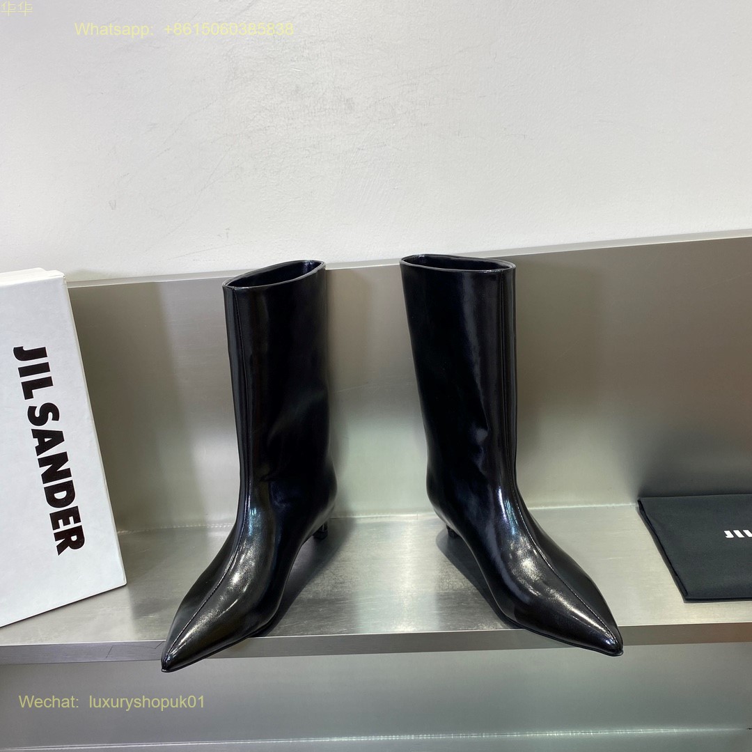 JIL SANDER Leather boots pointed toe Women Shoes