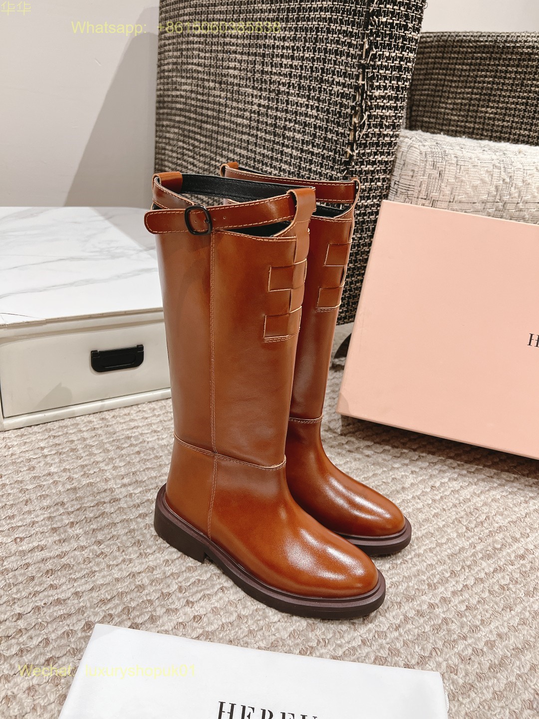 Hereu Anella Interwoven-Detailed Slip-On Boots Women Shoes