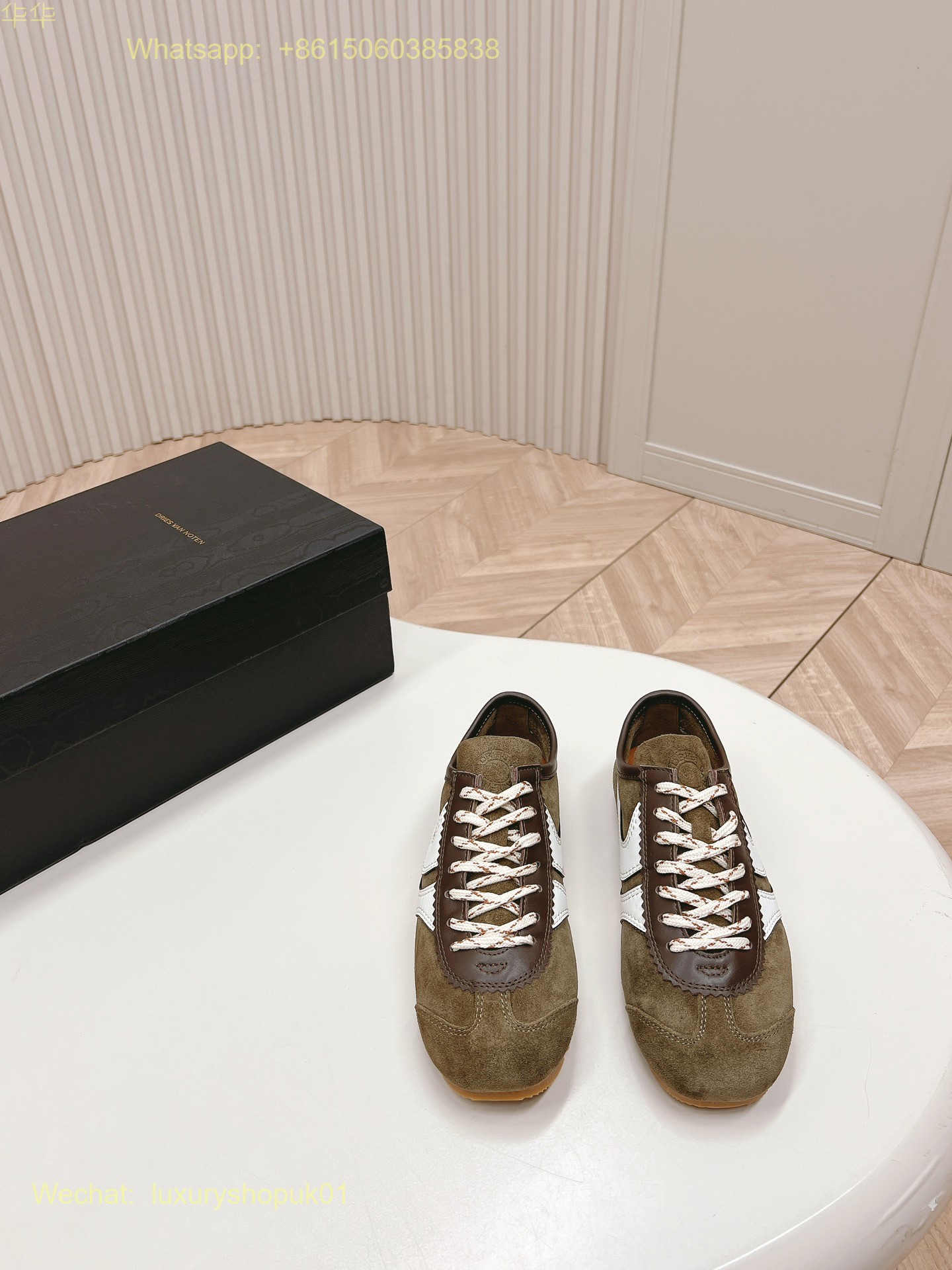 DRIES VAN NOTEN Leather and suede sneakers Women Mens Shoes