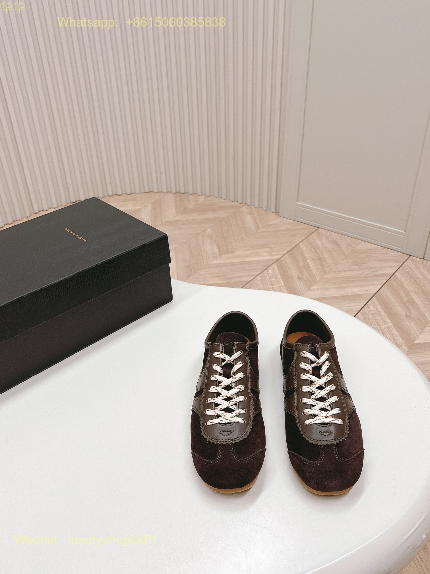 DRIES VAN NOTEN Leather and suede sneakers Women Mens Shoes