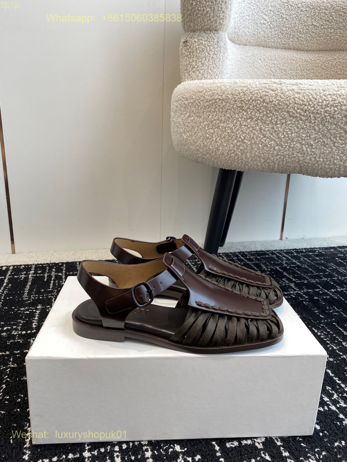 HEREU Black Alaro Sandals Woven lace-up buckle ankle strap Pesca Fisherman Cabersa Vedra Women Shoes