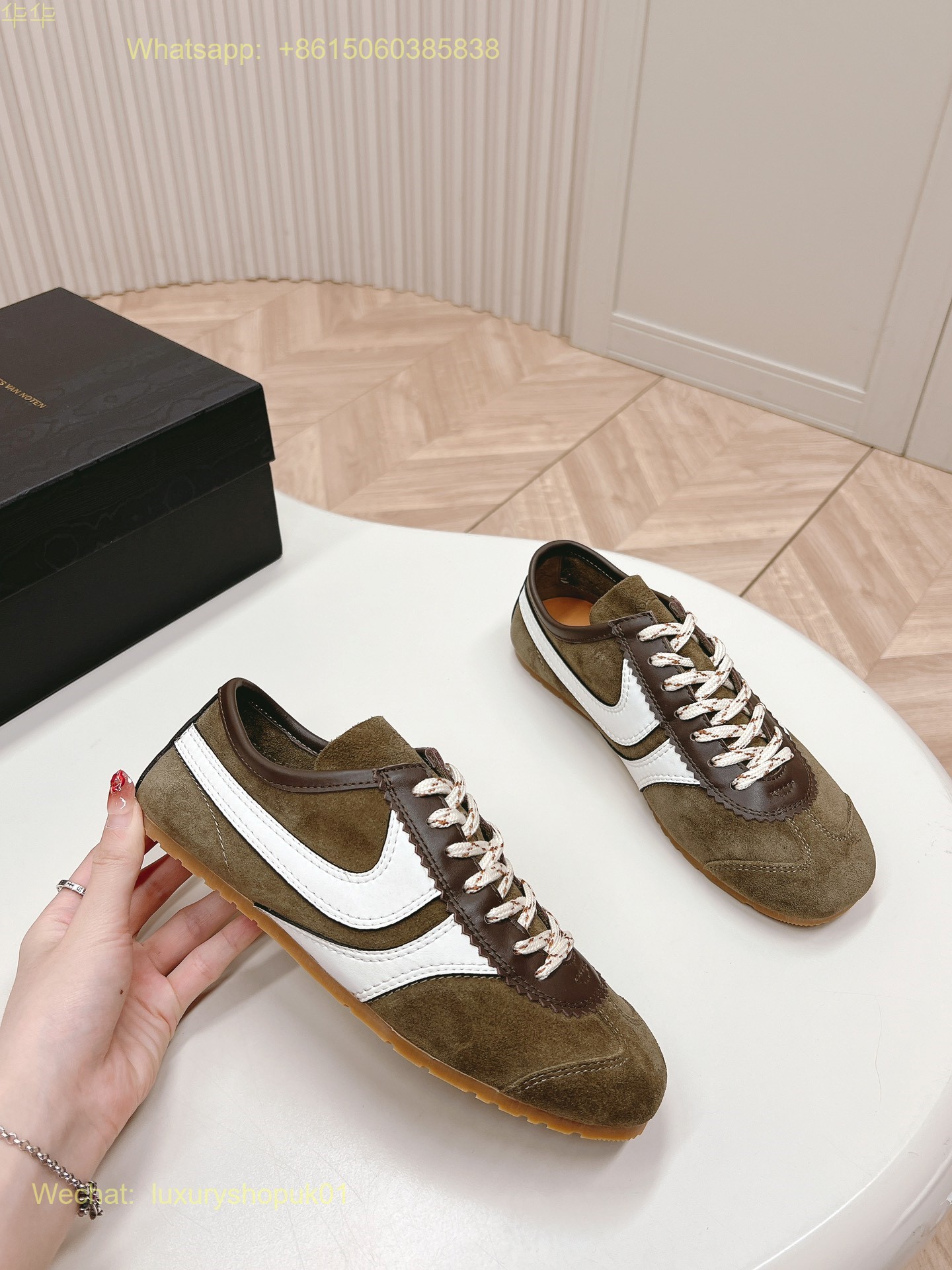 DRIES VAN NOTEN Leather and suede sneakers Women Mens Shoes