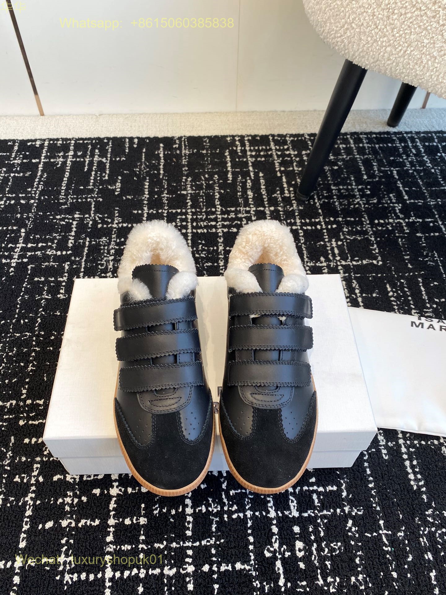 Isabel Marant Beth Shearling-trimmed Suede Sneakers Women Shoes