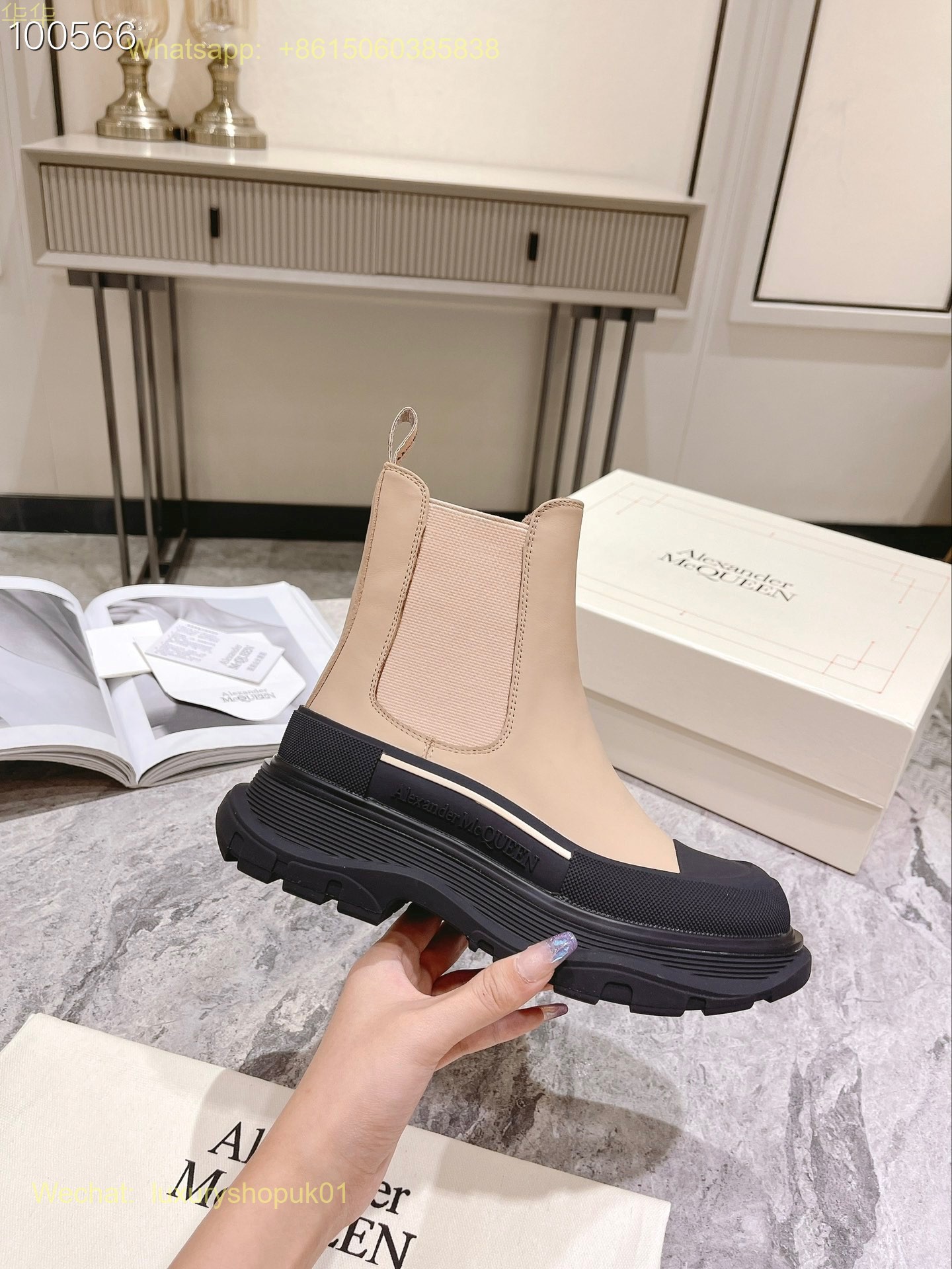 Alexander McQueen Tread Slick Ankle Boots Mens Women Shoes