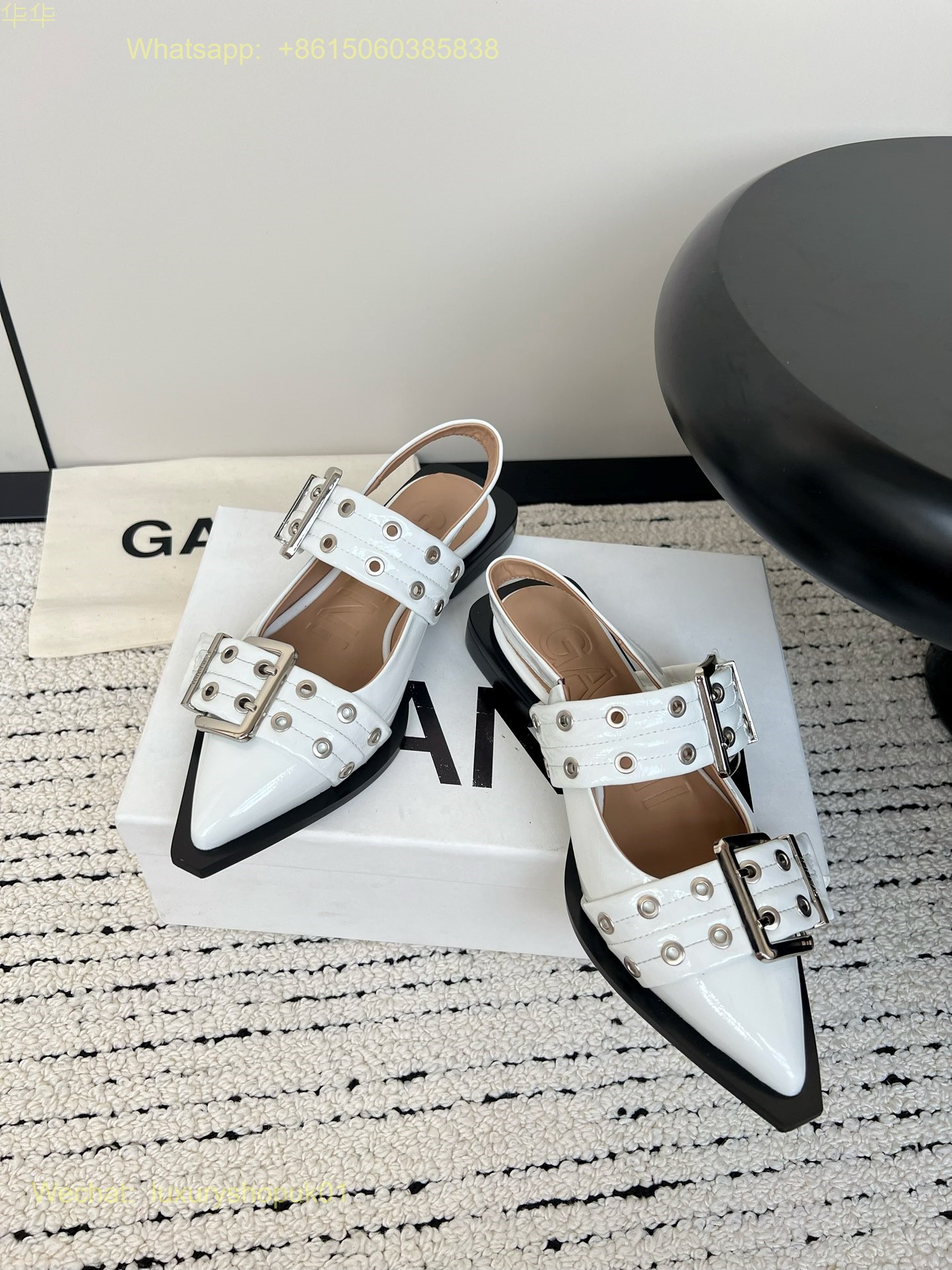 Ganni Buckled Slingback Ballerina flat Women Shoes