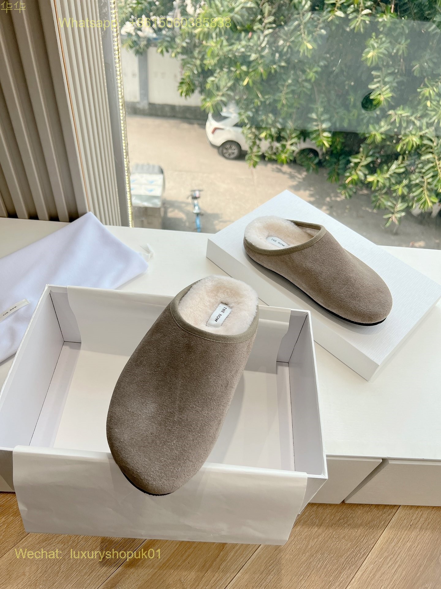 THE ROW Hugo suede mules Flat slip on Slippers Women Shoes