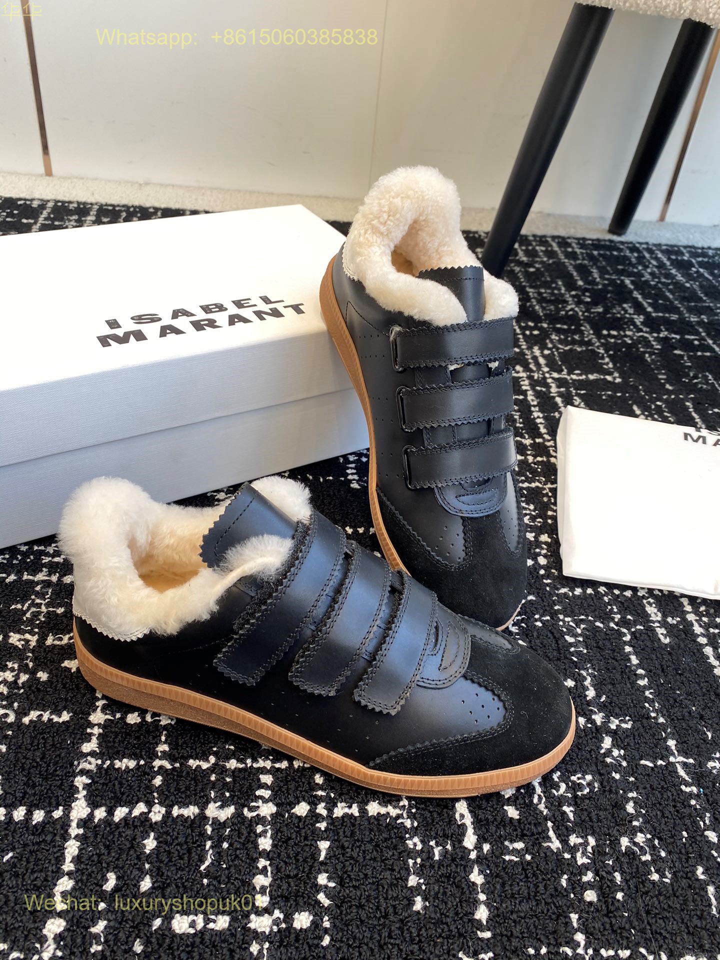 Isabel Marant Beth Shearling-trimmed Suede Sneakers Women Shoes