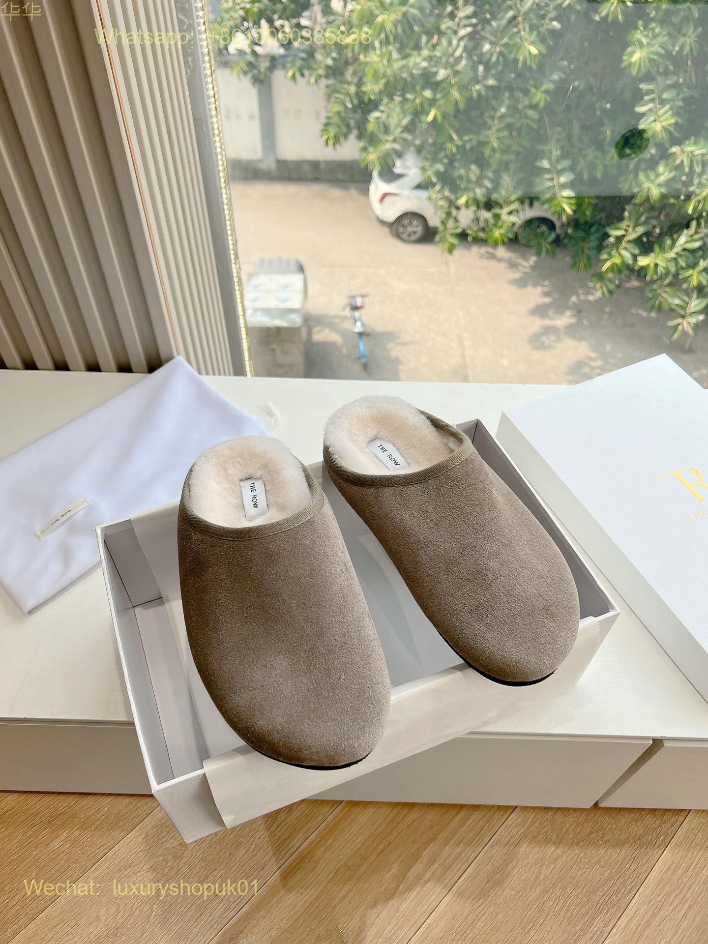 THE ROW Hugo suede mules Flat slip on Slippers Women Shoes