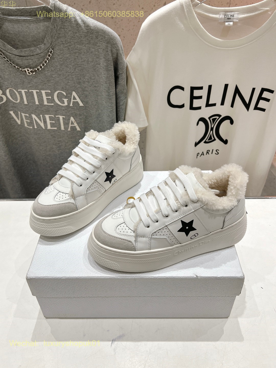 Dior Star fur shearling Sneaker Women Shoes