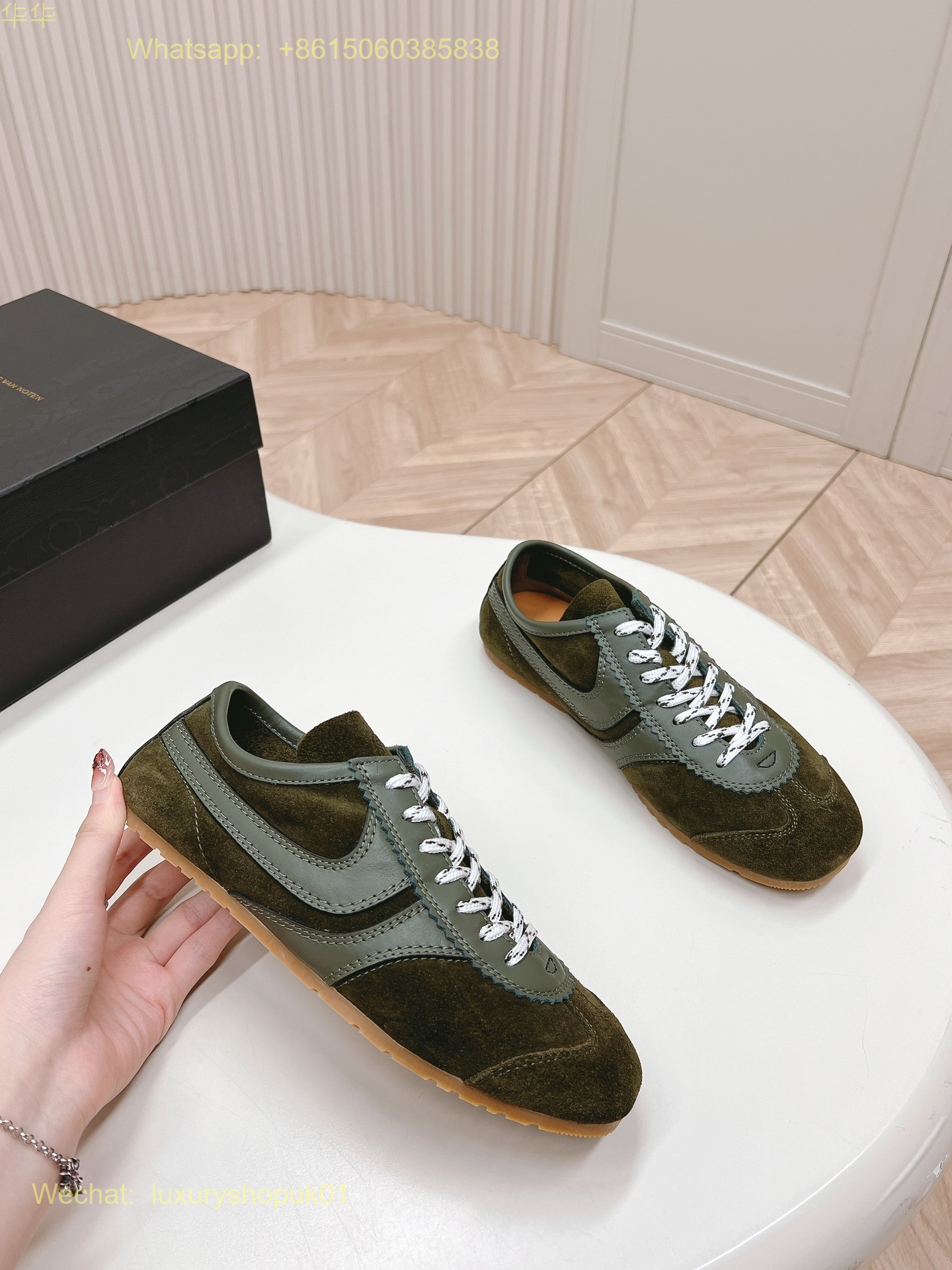 DRIES VAN NOTEN Leather and suede sneakers Women Mens Shoes