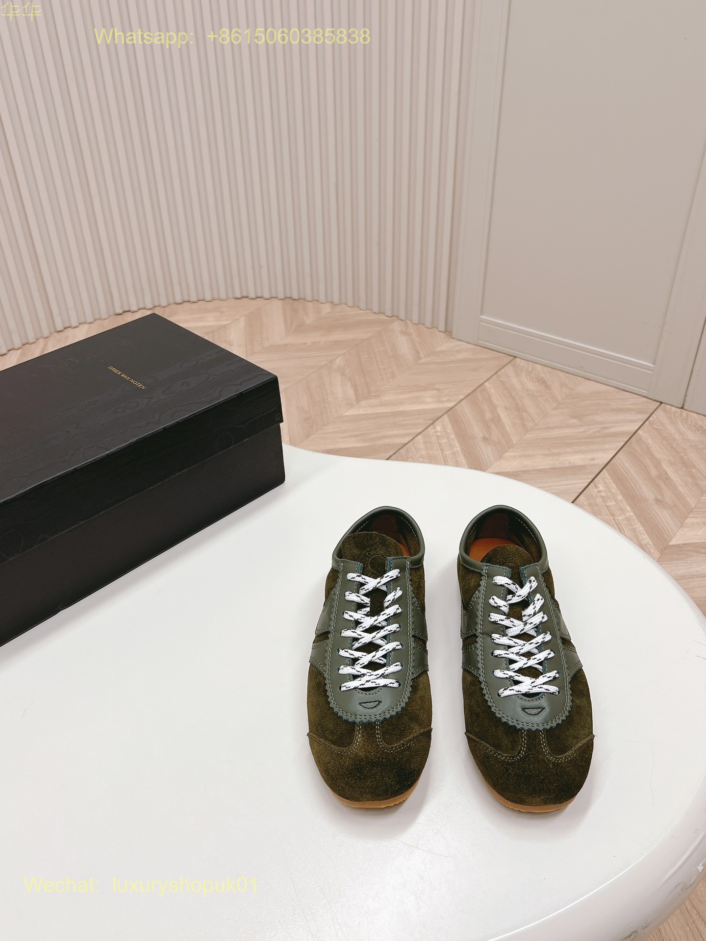 DRIES VAN NOTEN Leather and suede sneakers Women Mens Shoes