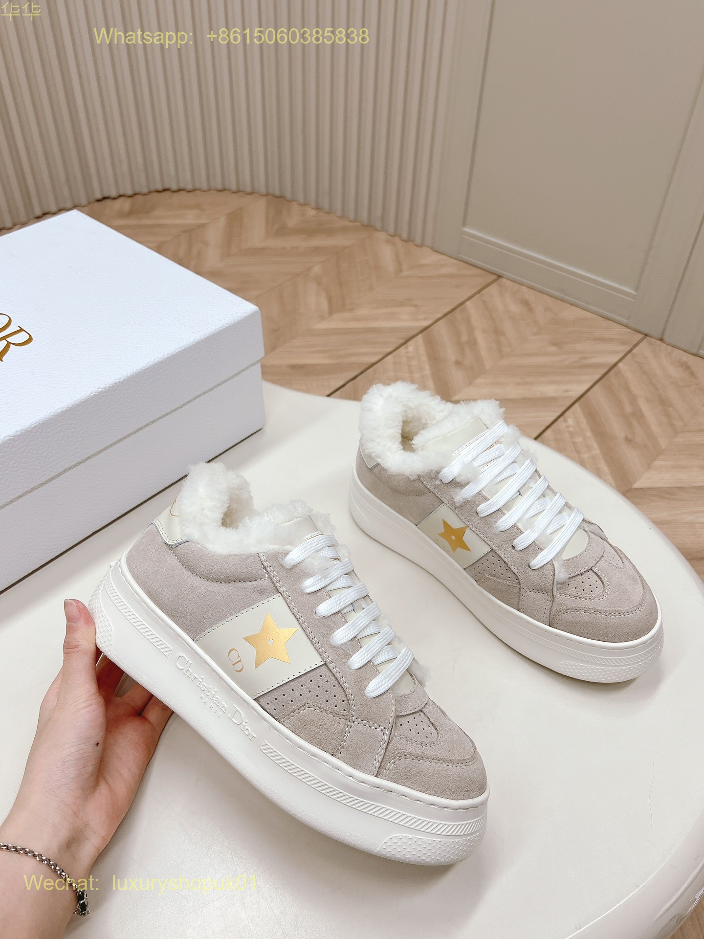 Dior Star Sneaker fur shearling Women Shoes