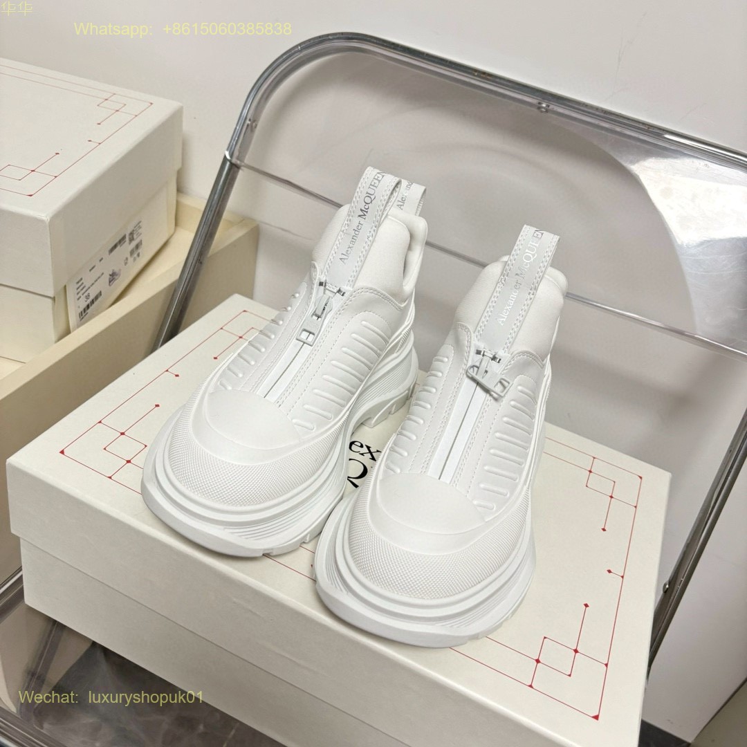 Alexander McQueen Lace-Up Chunky Sneakers Mens Women Sports Shoes