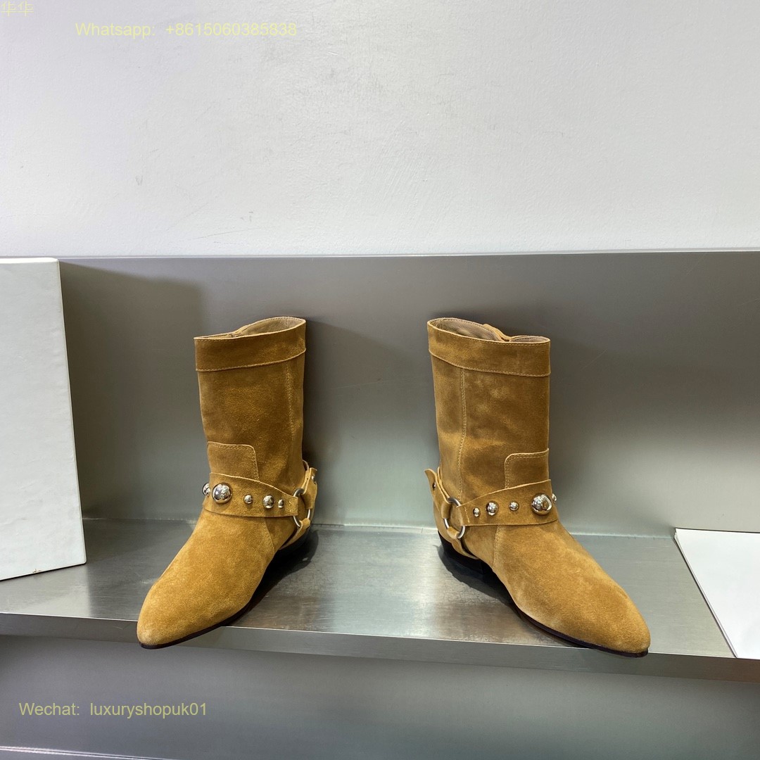 ISABEL MARANT Siago embellished suede boots pointed toe Women Shoes