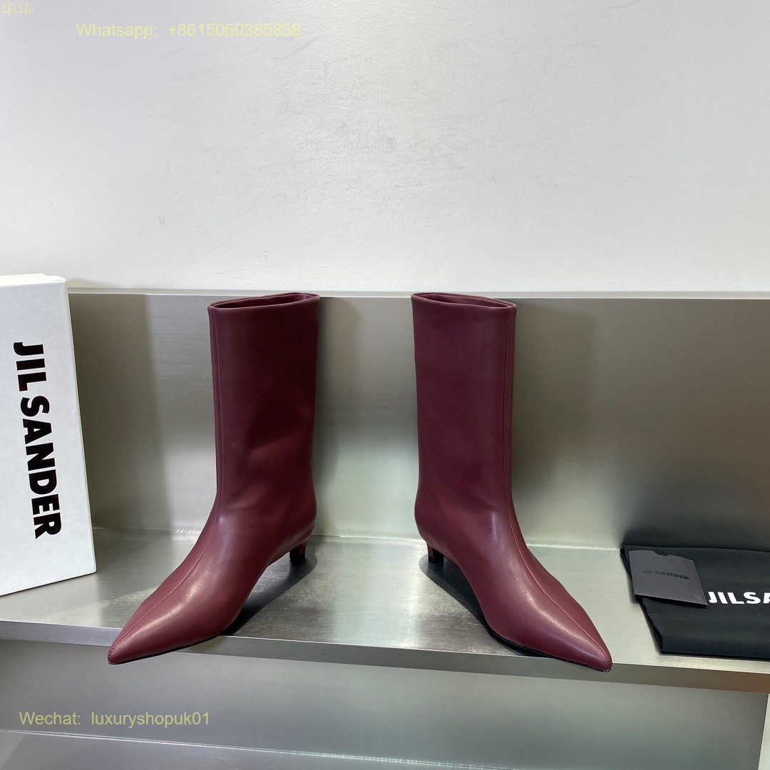 JIL SANDER Leather boots pointed toe Women Shoes