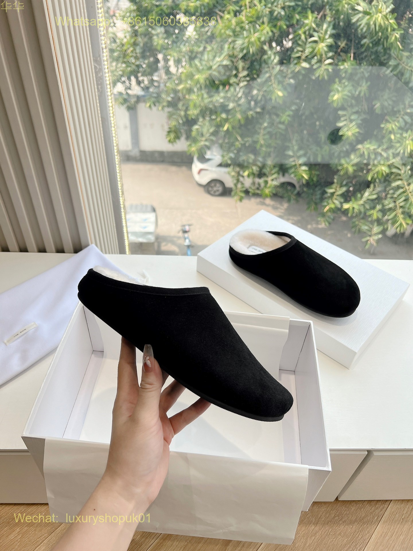 The Row Hugo suede mules Flat slip on Slippers Women Shoes