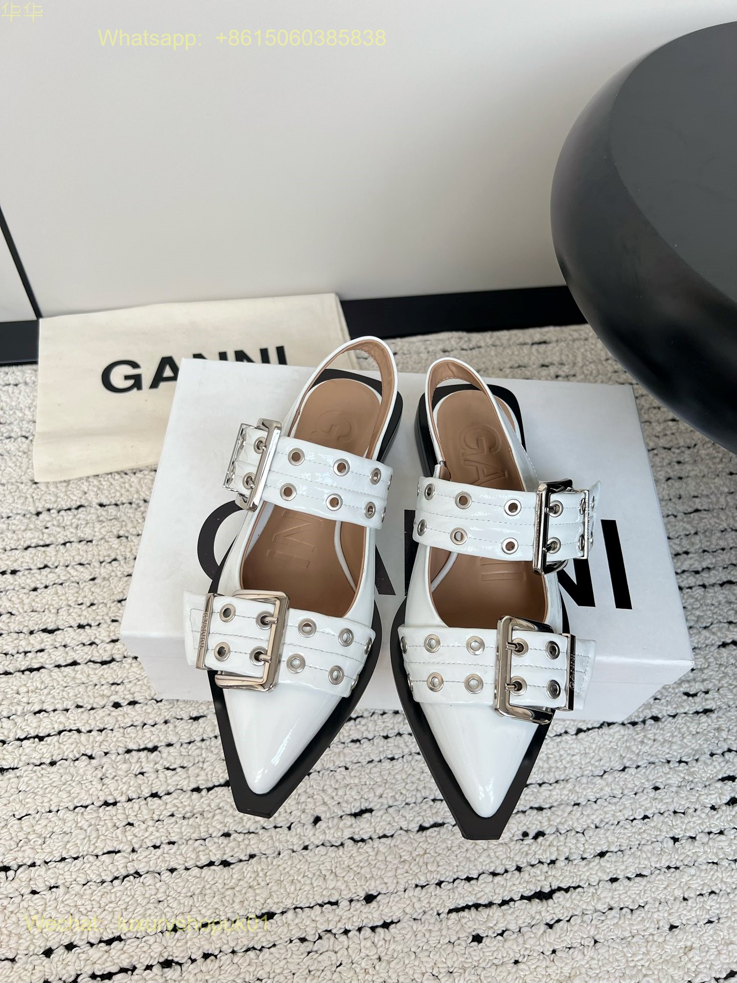 Ganni Buckled Slingback Ballerina flat Women Shoes
