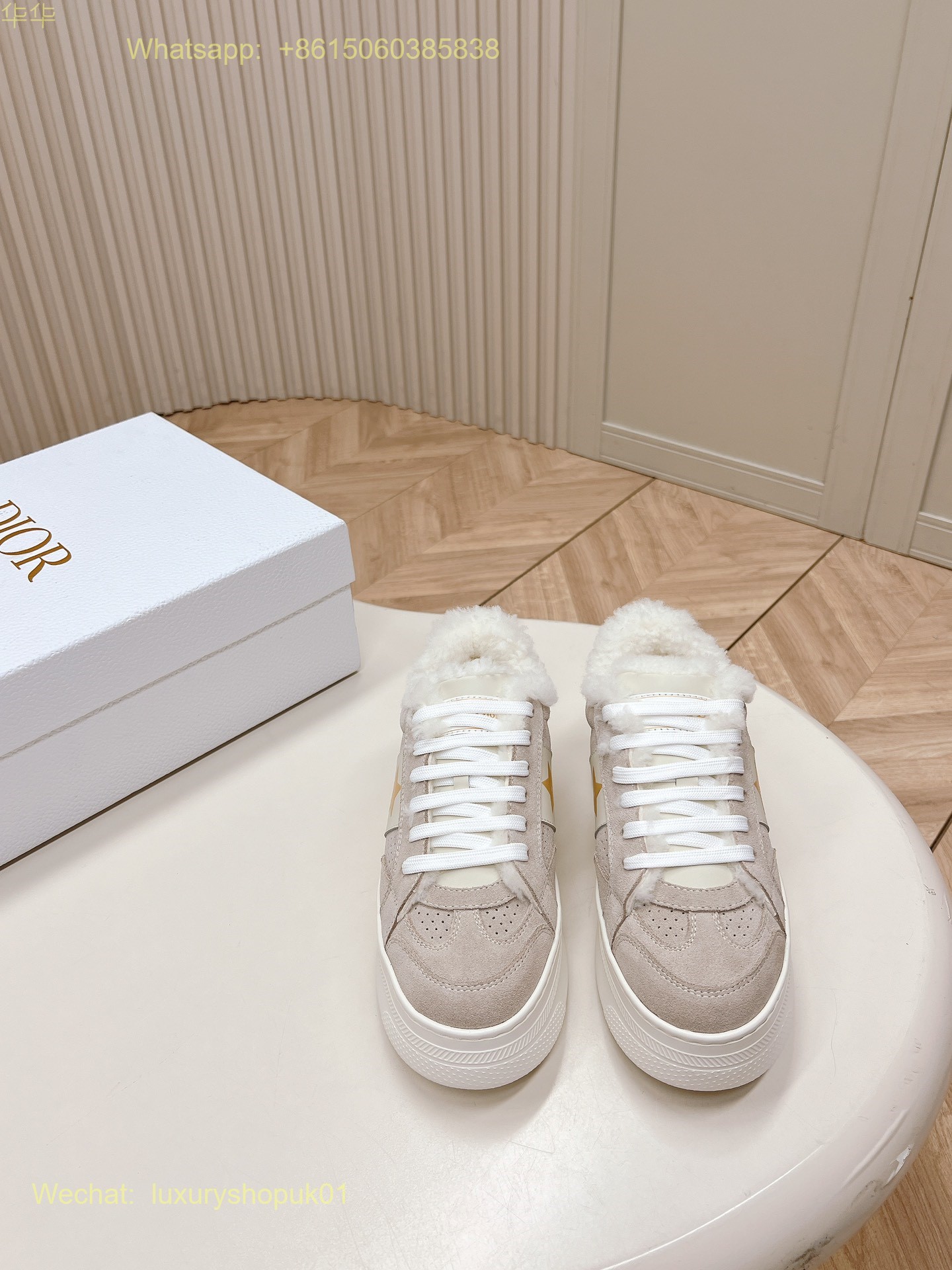 Dior Star Sneaker fur shearling Women Shoes