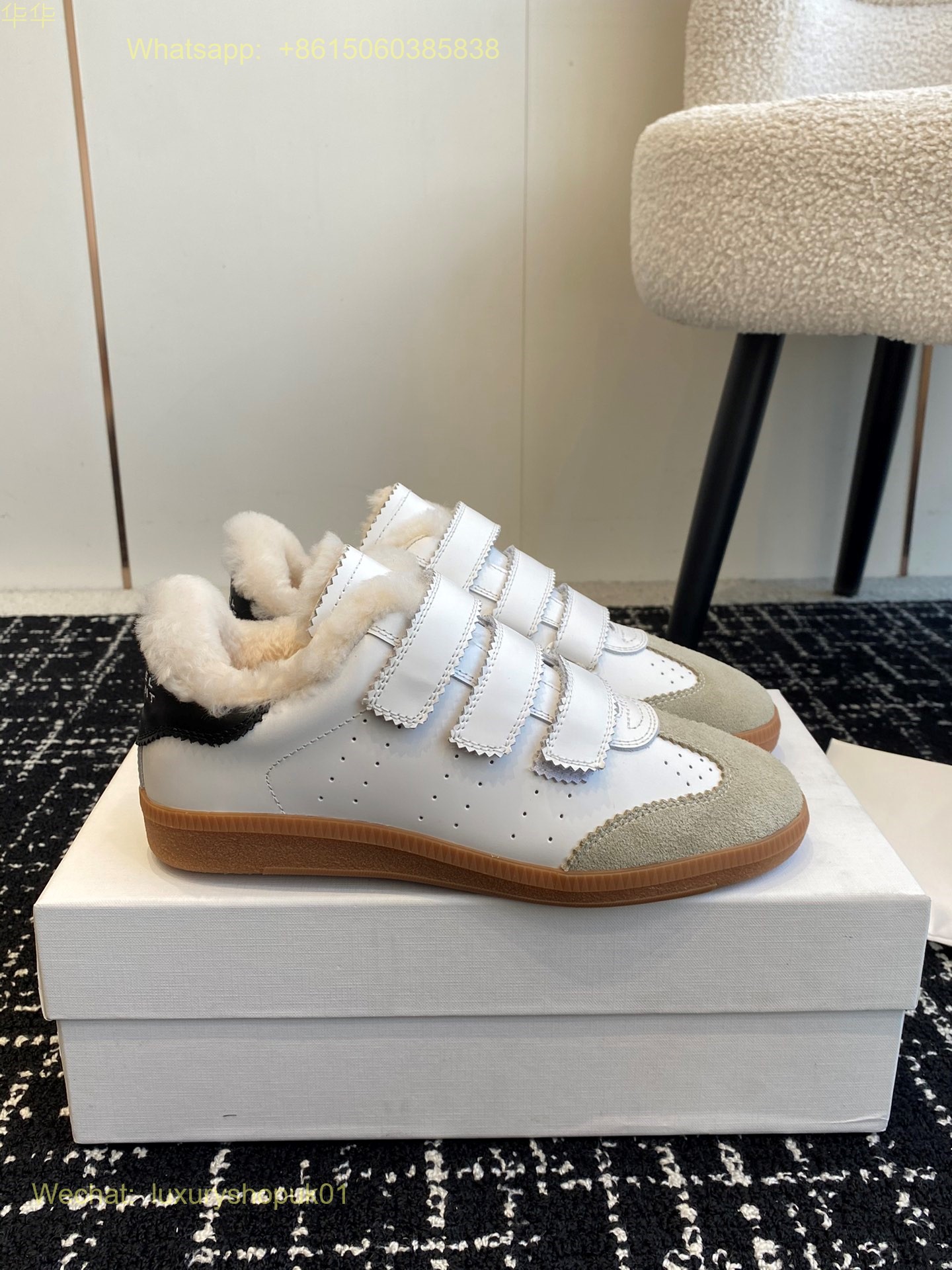 Isabel Marant Beth Shearling-trimmed Suede Sneakers Women Shoes