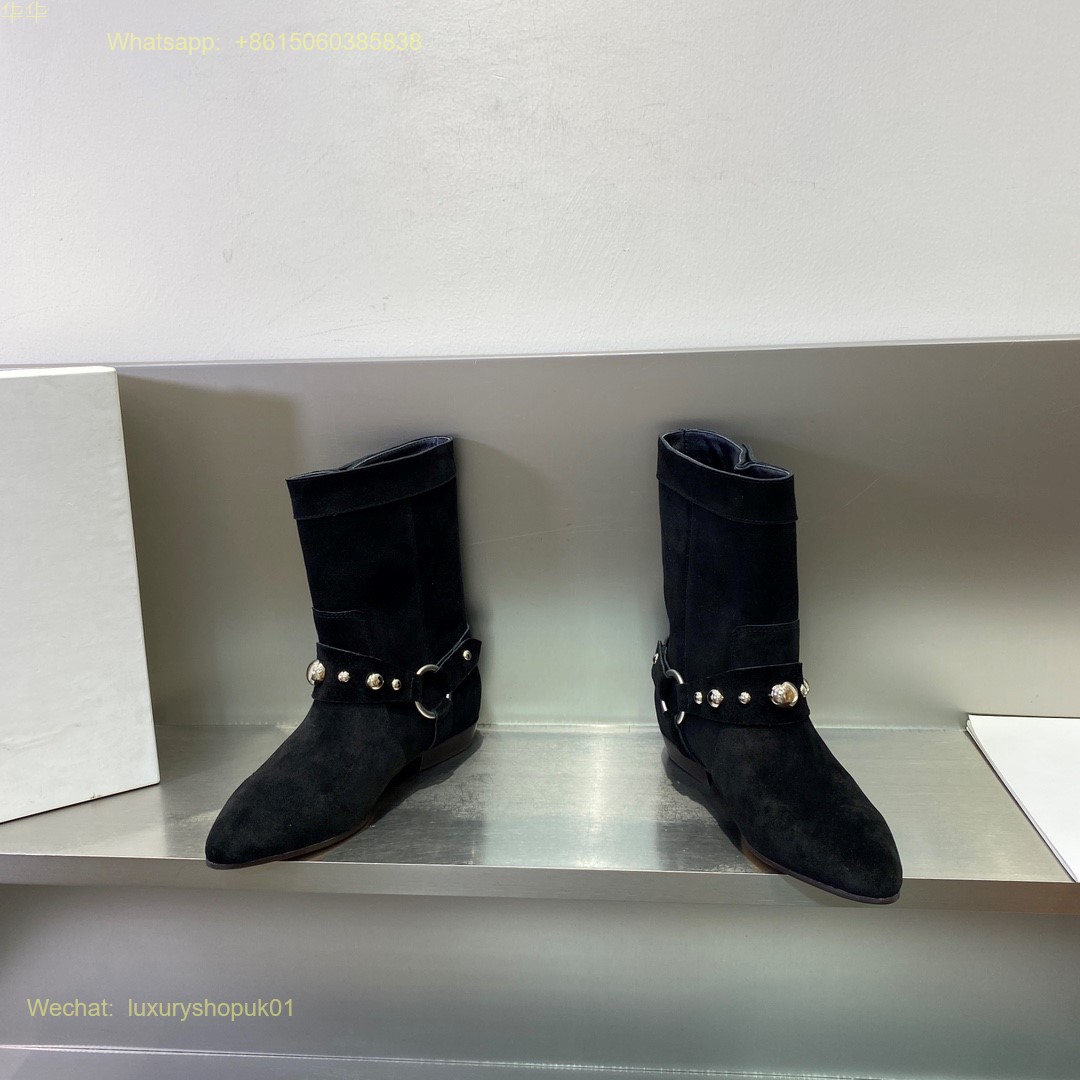 ISABEL MARANT Siago embellished suede boots pointed toe Women Shoes