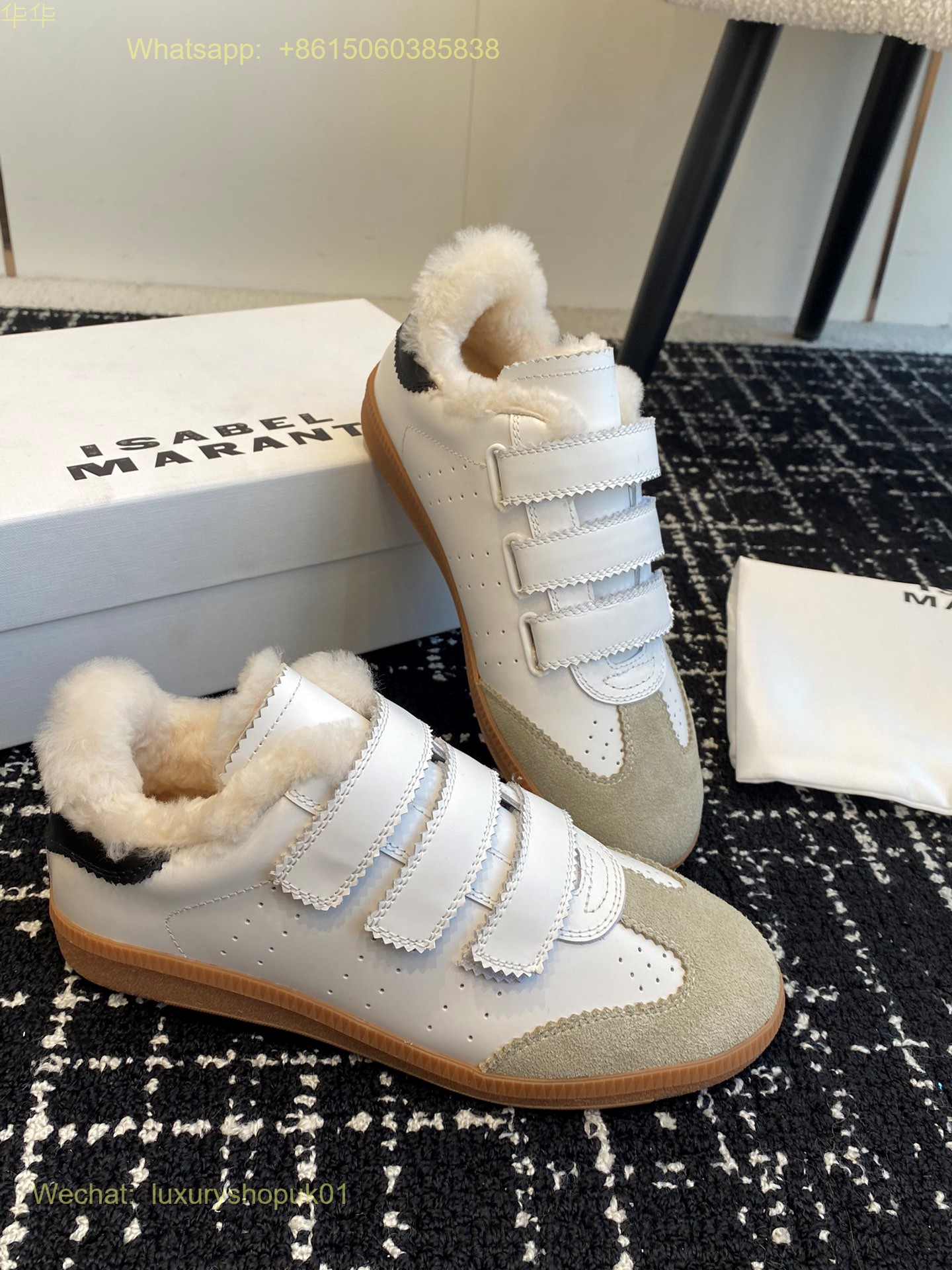 Isabel Marant Beth Shearling-trimmed Suede Sneakers Women Shoes