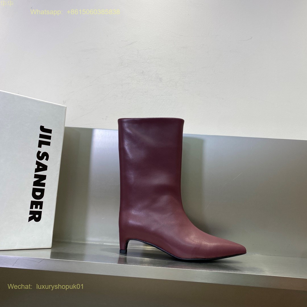 JIL SANDER Leather boots pointed toe Women Shoes