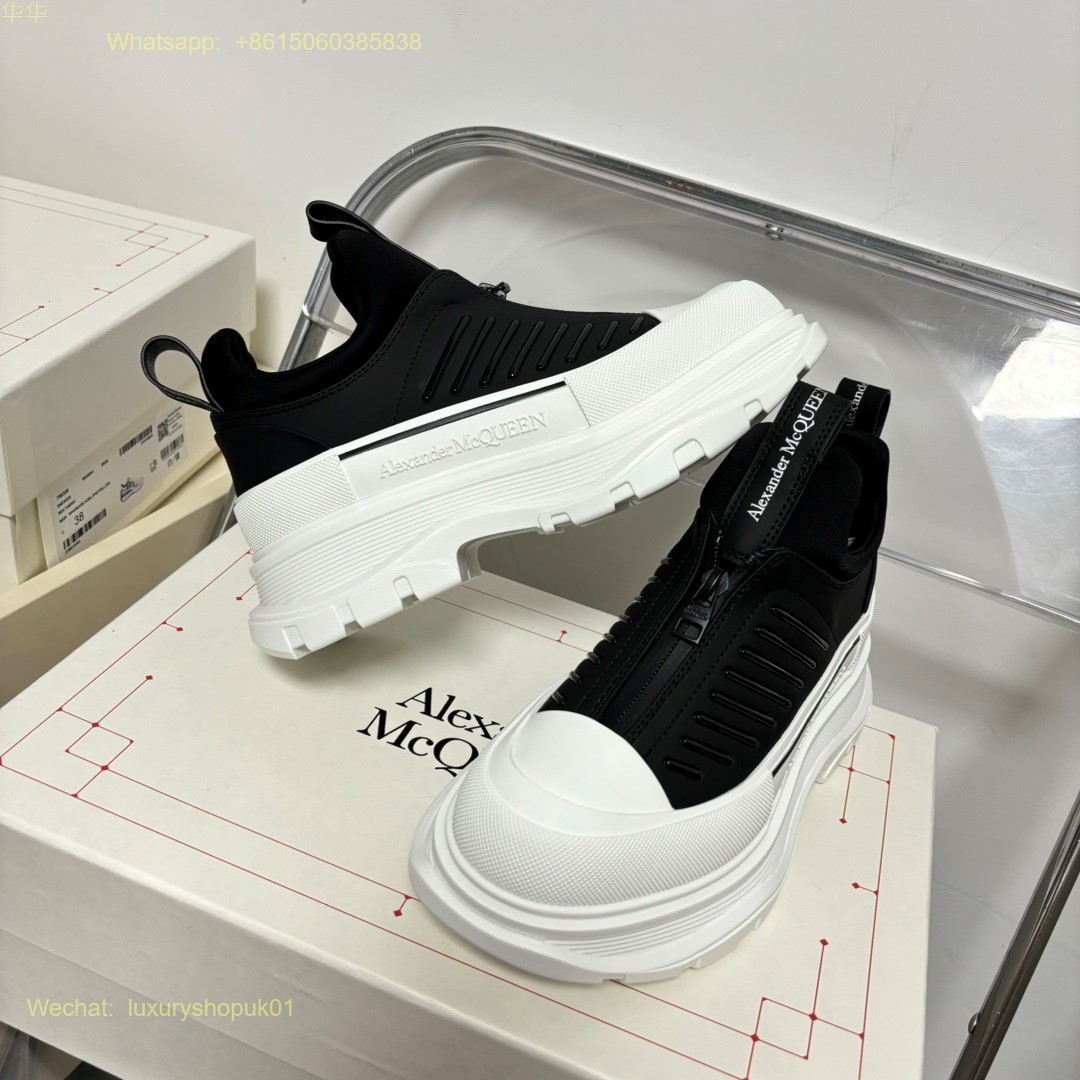Alexander McQueen Lace-Up Chunky Sneakers Mens Women Sports Shoes