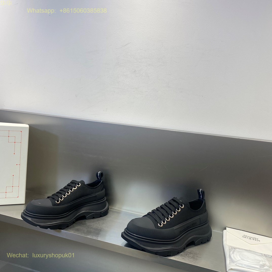 Alexander McQueen Lace-Up Chunky Sneakers White Mens Women Shoes