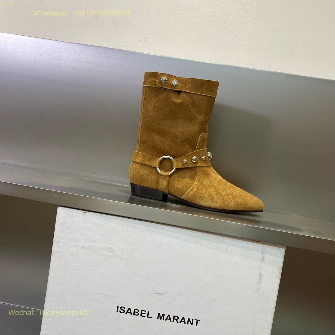 ISABEL MARANT Siago embellished suede boots pointed toe Women Shoes