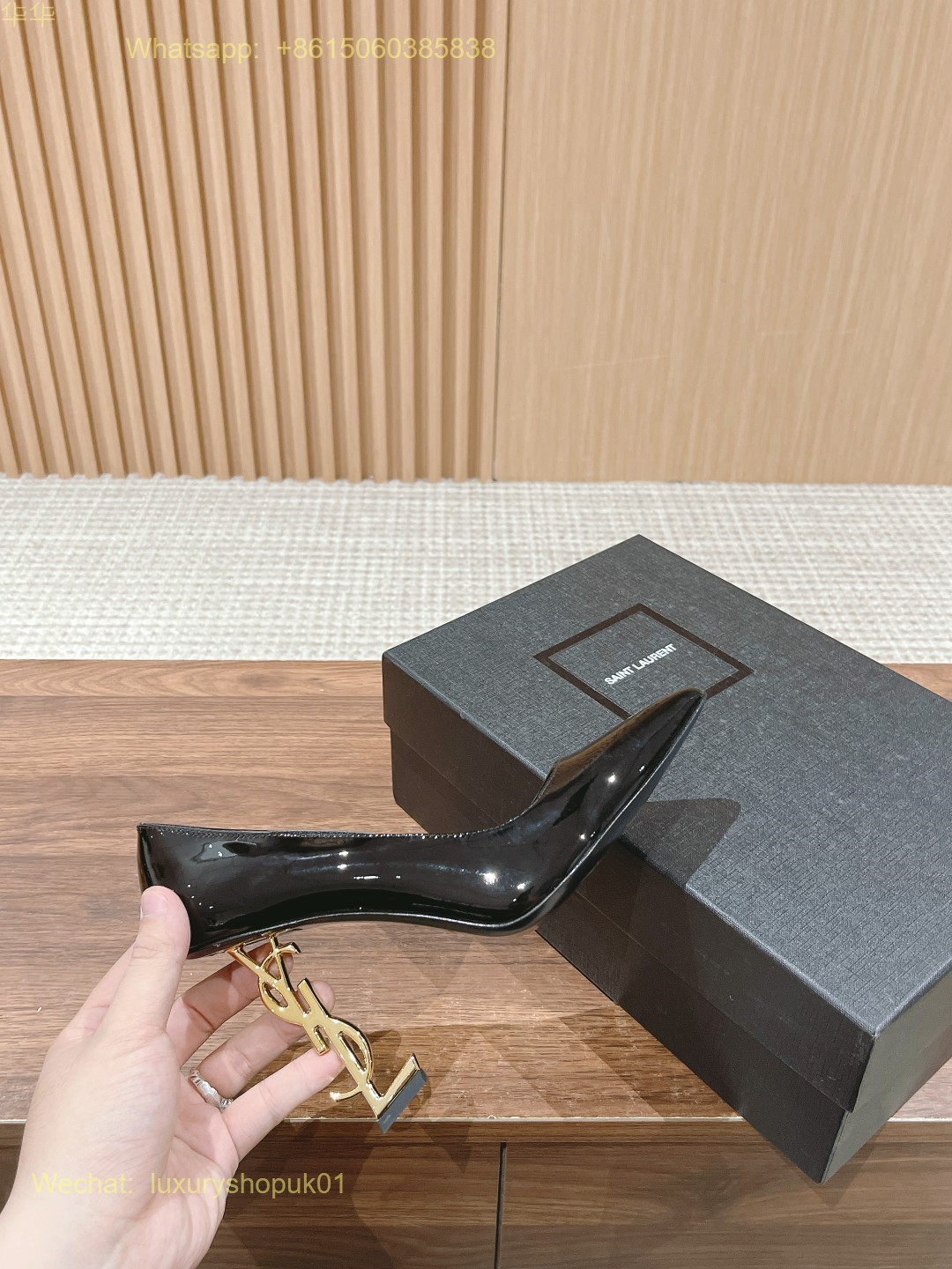 Saint Laurent Black Opyum Pointed Toe Pumps high heels ysl women shoes