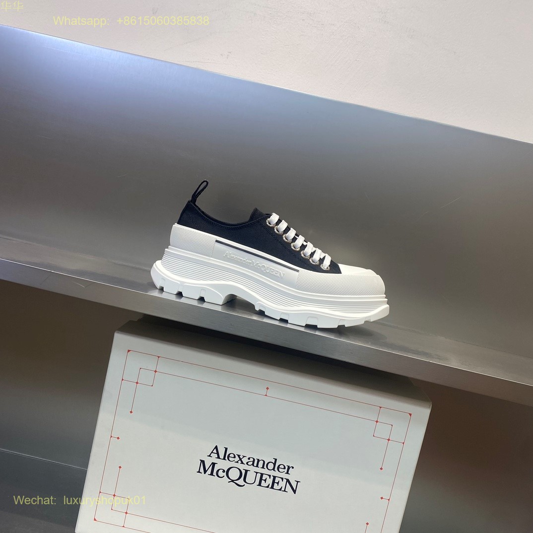 Alexander McQueen Lace-Up Chunky Sneakers White Mens Women Shoes