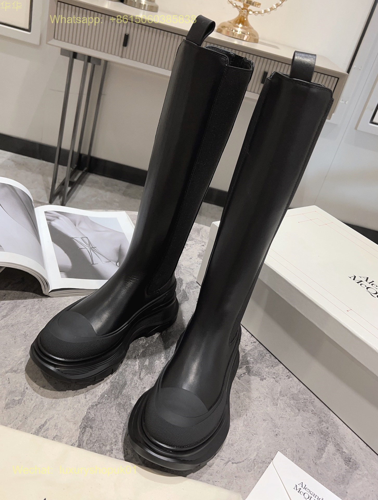 Alexander McQueen Tread Slick Boots Women Shoes