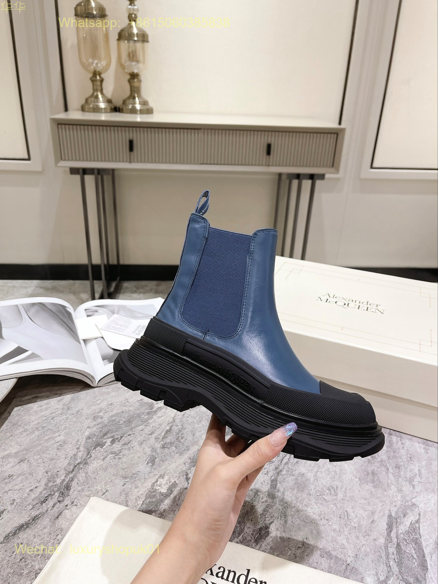 Alexander McQueen Tread Slick Ankle Boots Mens Women Shoes