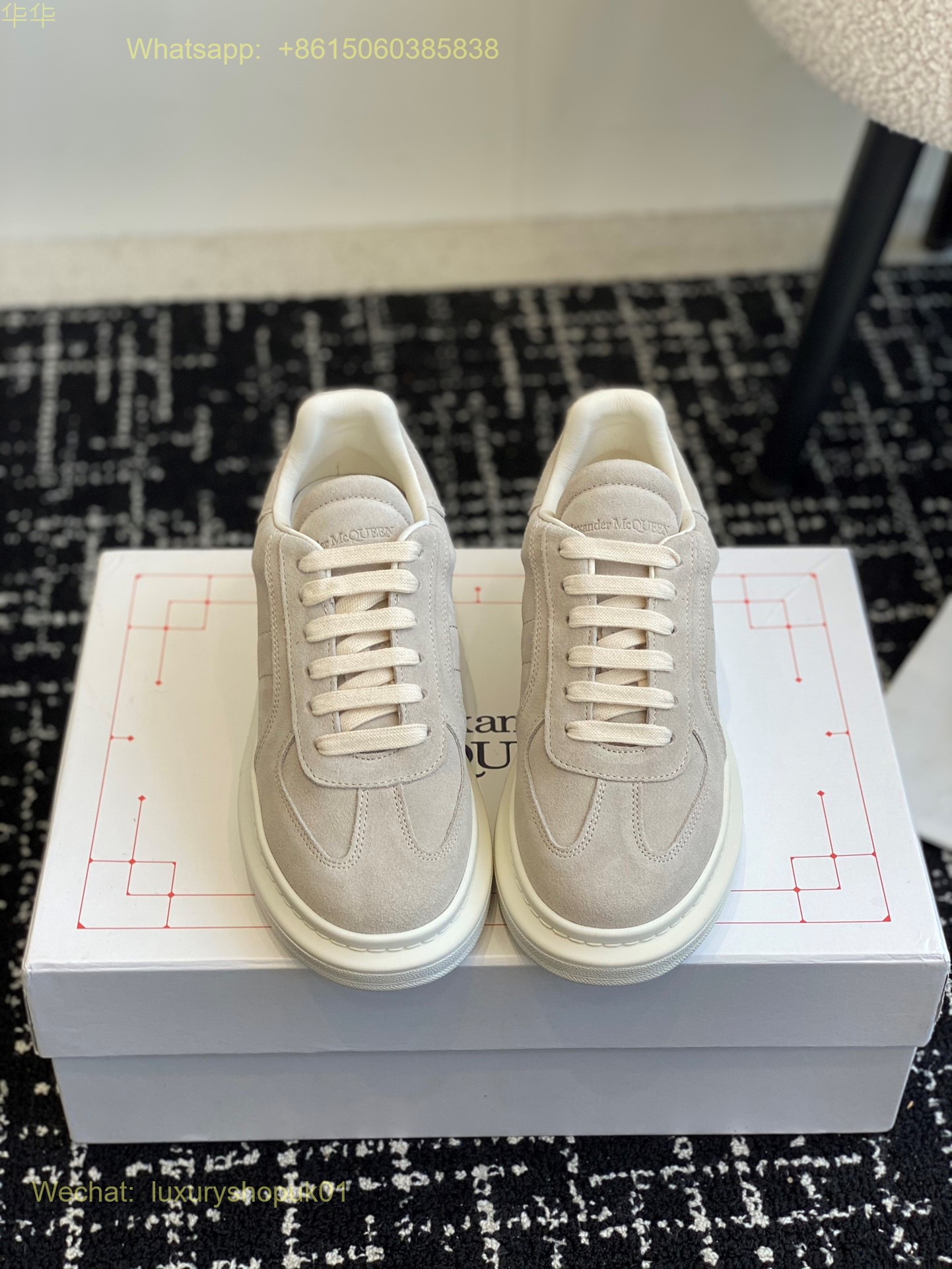 Alexander McQueen suede Oversized Lace-Up Low-Top Sneakers Mens Women Sports Shoes