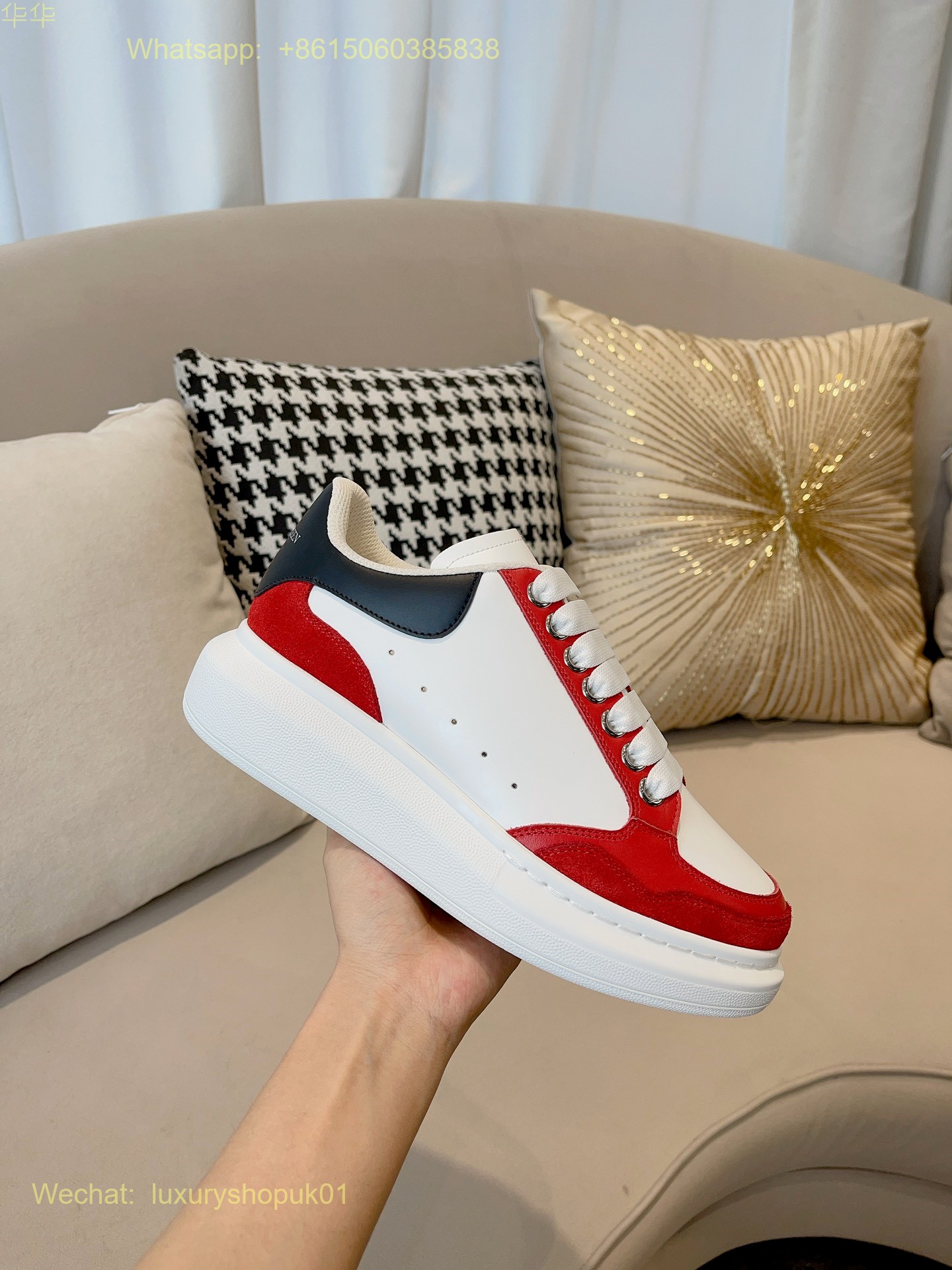 Alexander McQueen Oversized Lace-Up Low-Top Sneakers Mens Women Sports Shoes