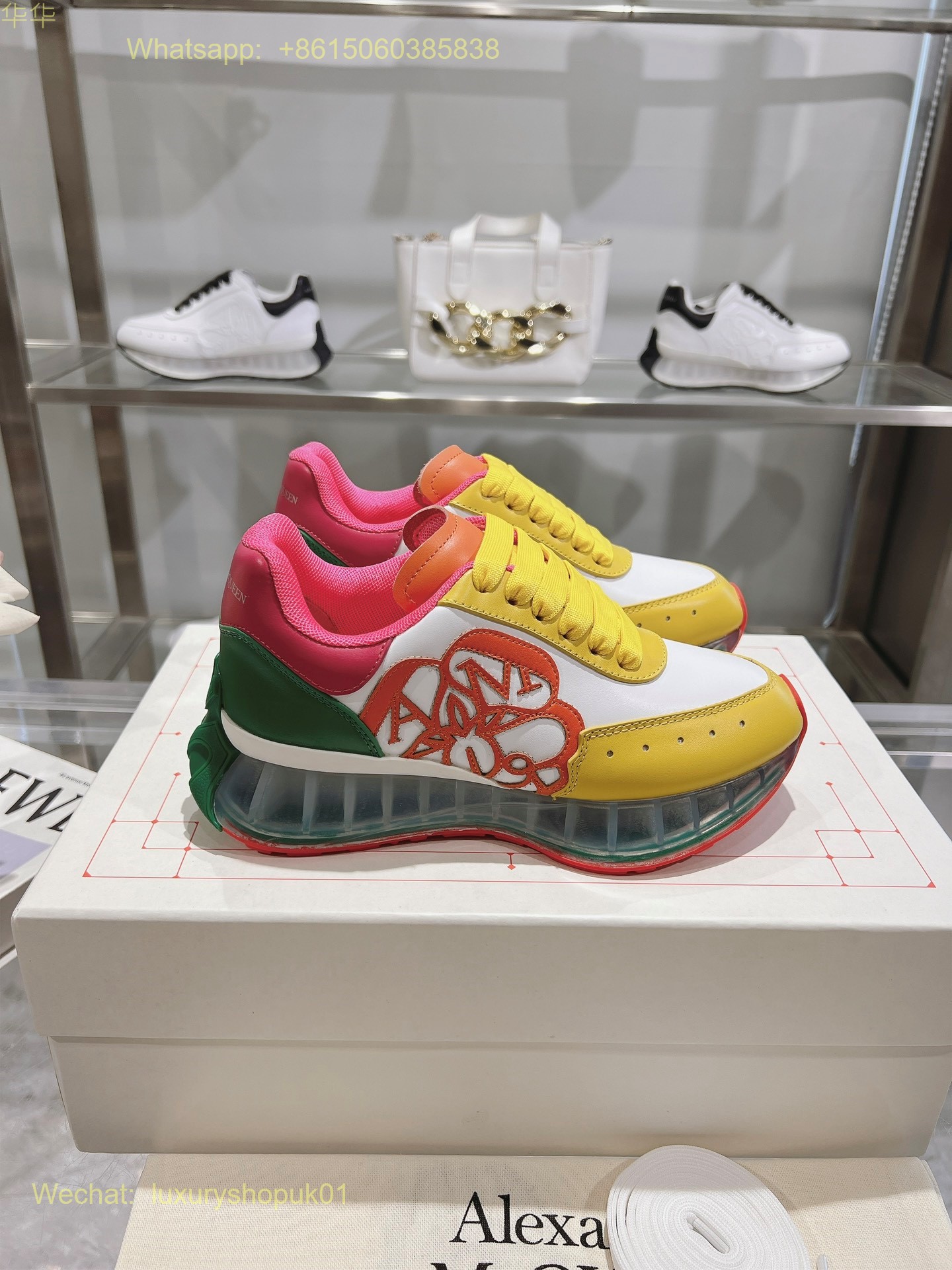 Alexander McQueen Leather Sprint Runner Sneakers Mens Women Shoes