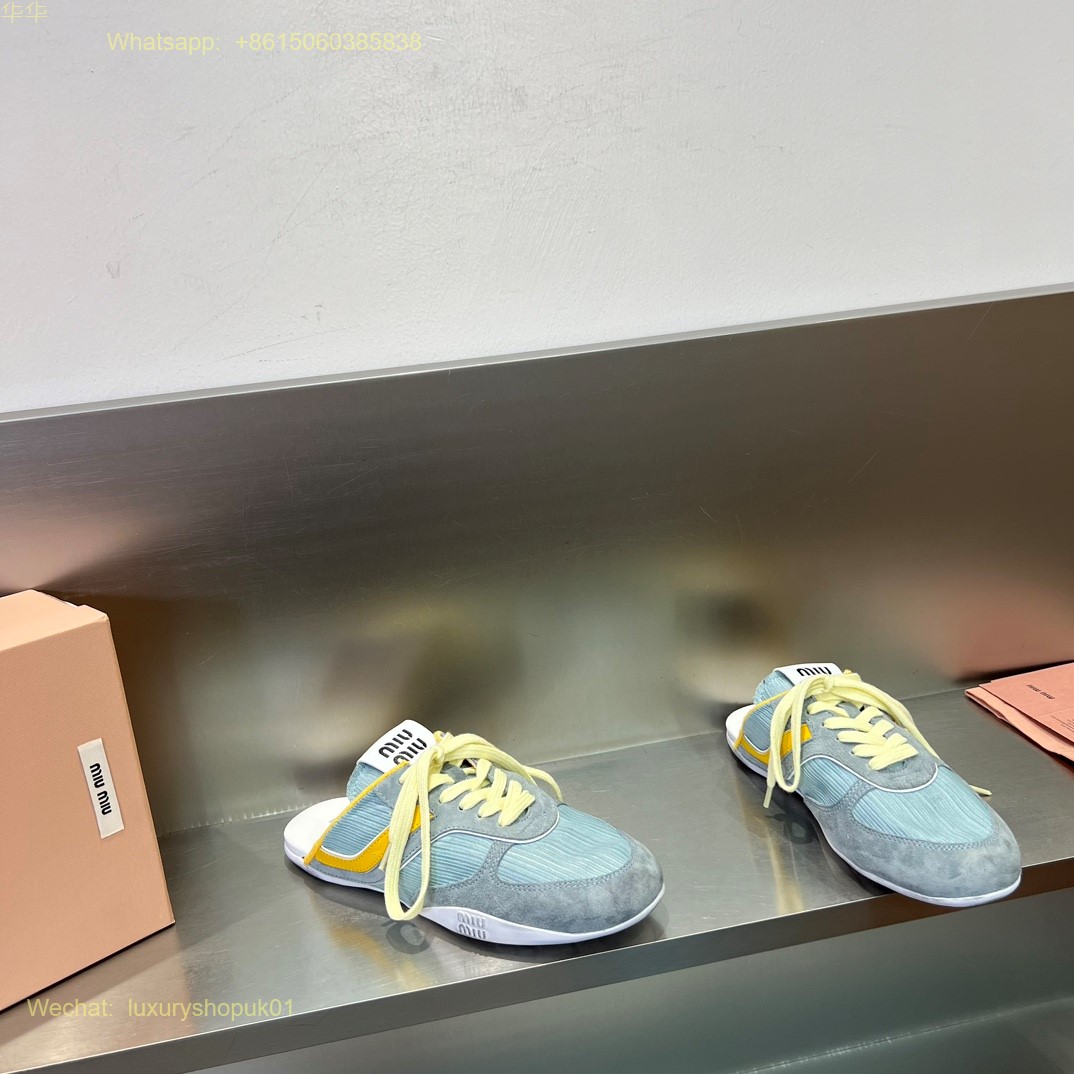 Miu Miu Mule slipper slip on Sneakers Women Mens Shoes