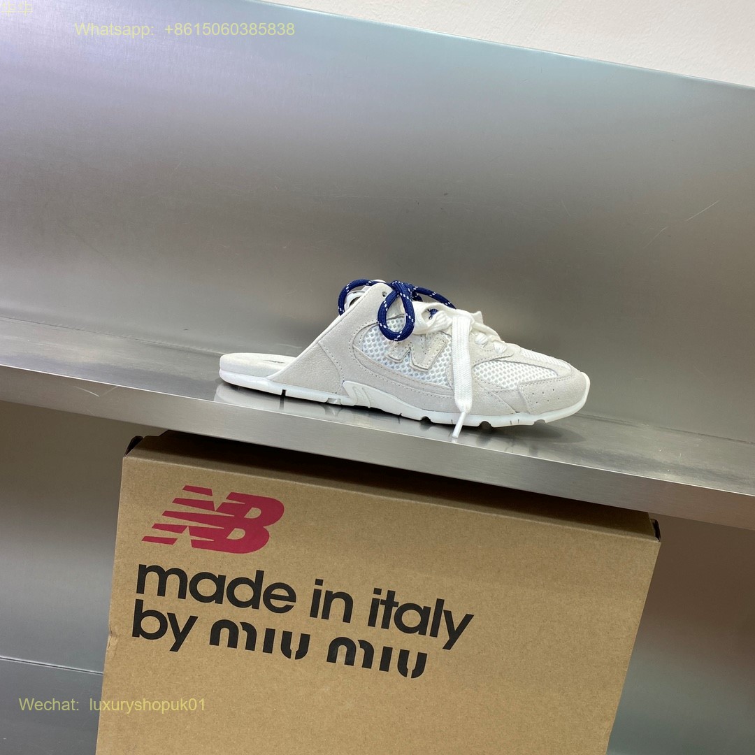Miu Miu New Balance 530 Sl Suede Mule Slip on slipper Sneakers Mens Women Shoes