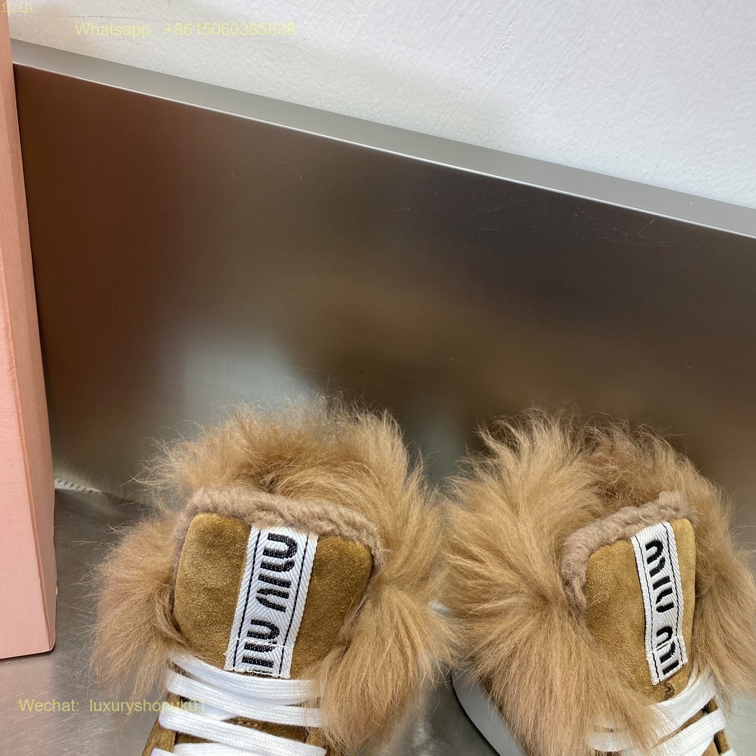 Miu Miu Fur high top sneaker Women Shoes
