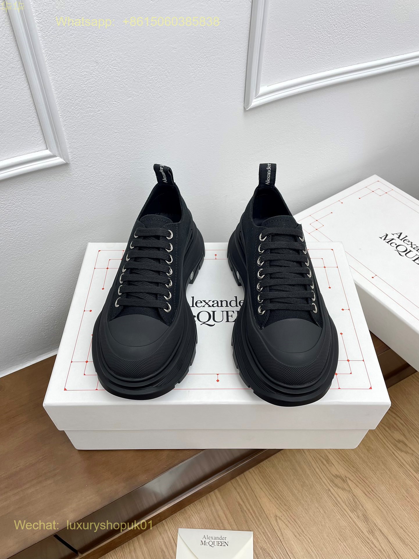 Alexander McQueen Lace-Up Chunky Sneakers Mens Women Shoes