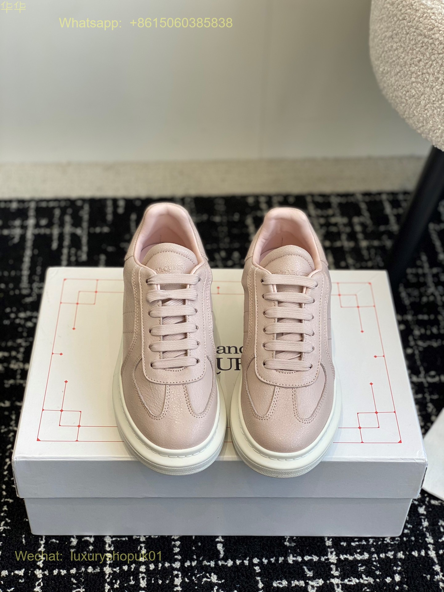 Alexander McQueen Oversized Lace-Up Low-Top Sneakers Mens Women Sports Shoes