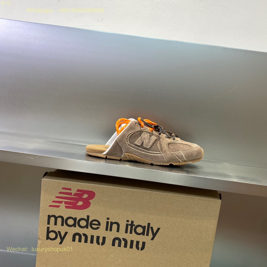 Miu Miu New Balance 530 Sl Suede Mule Slip on slipper Sneakers Mens Women Shoes