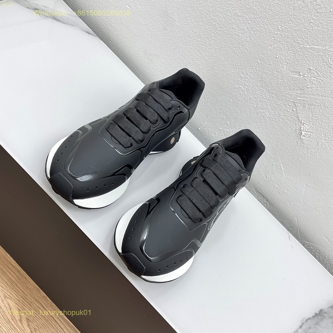 Alexander McQueen Leather Sprint Runner Sneakers Mens Women Shoes