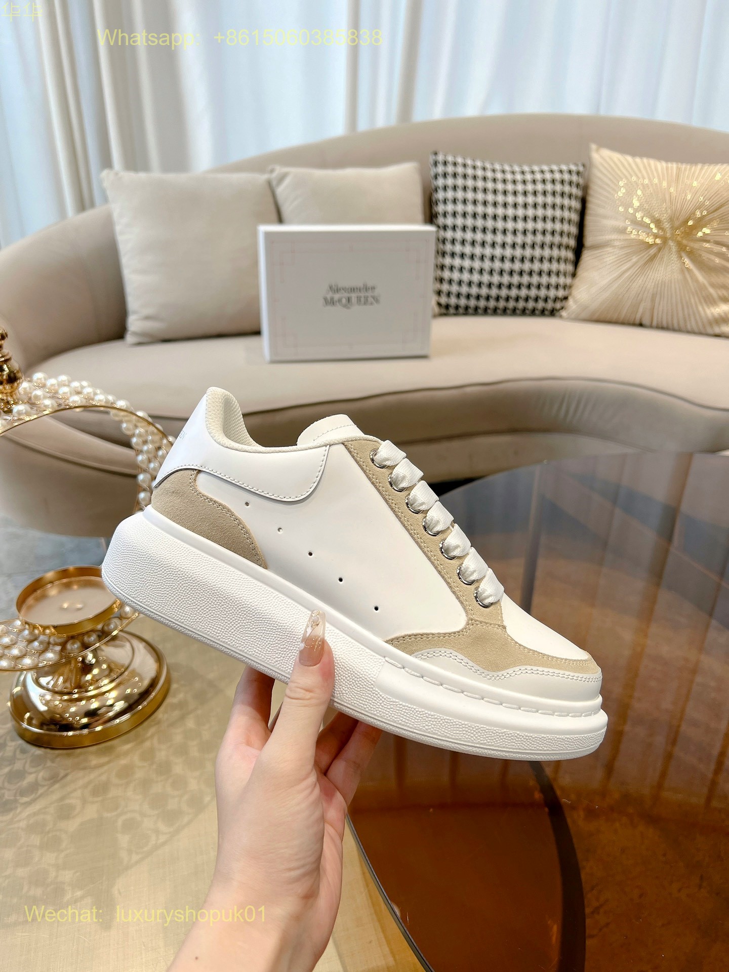 Alexander McQueen Oversized Lace-Up Low-Top Sneakers Mens Women Sports Shoes