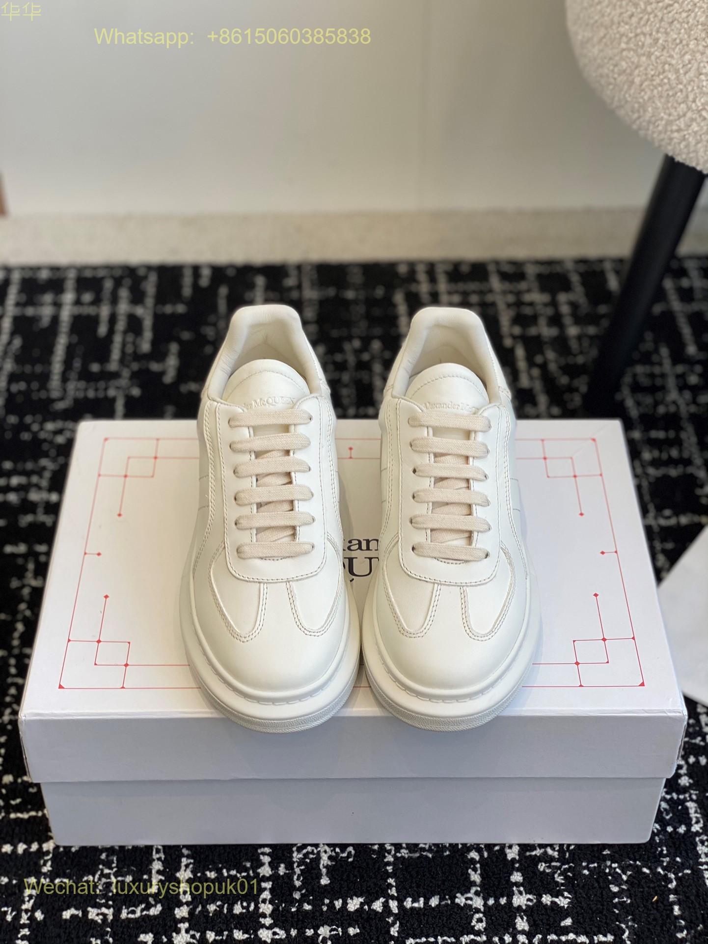 Alexander McQueen Oversized Lace-Up Low-Top Sneakers Mens Women Sports Shoes