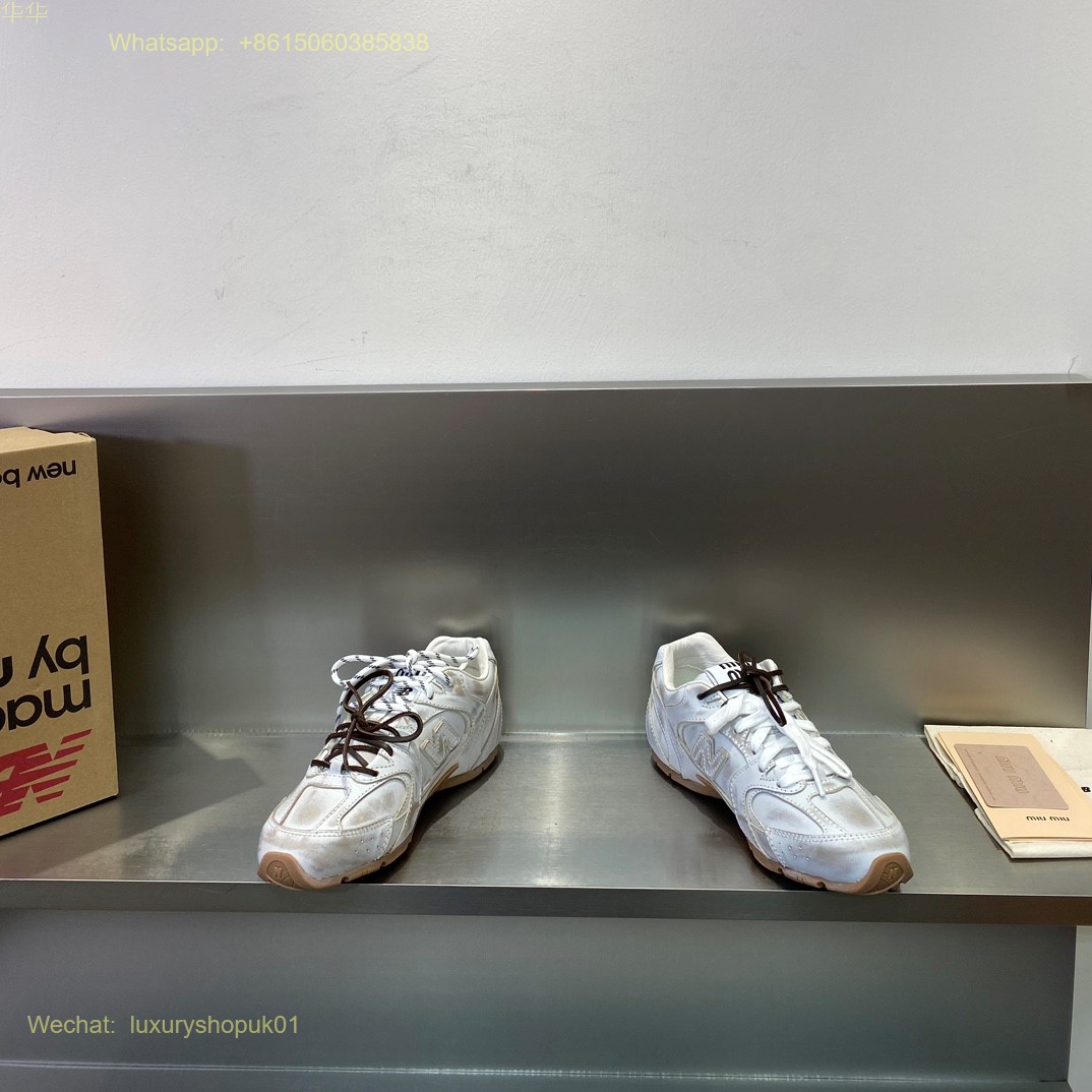 Miu Miu New Balance 530 Cinnamon SL Suede Mesh Low Top Sneakers Women Shoes