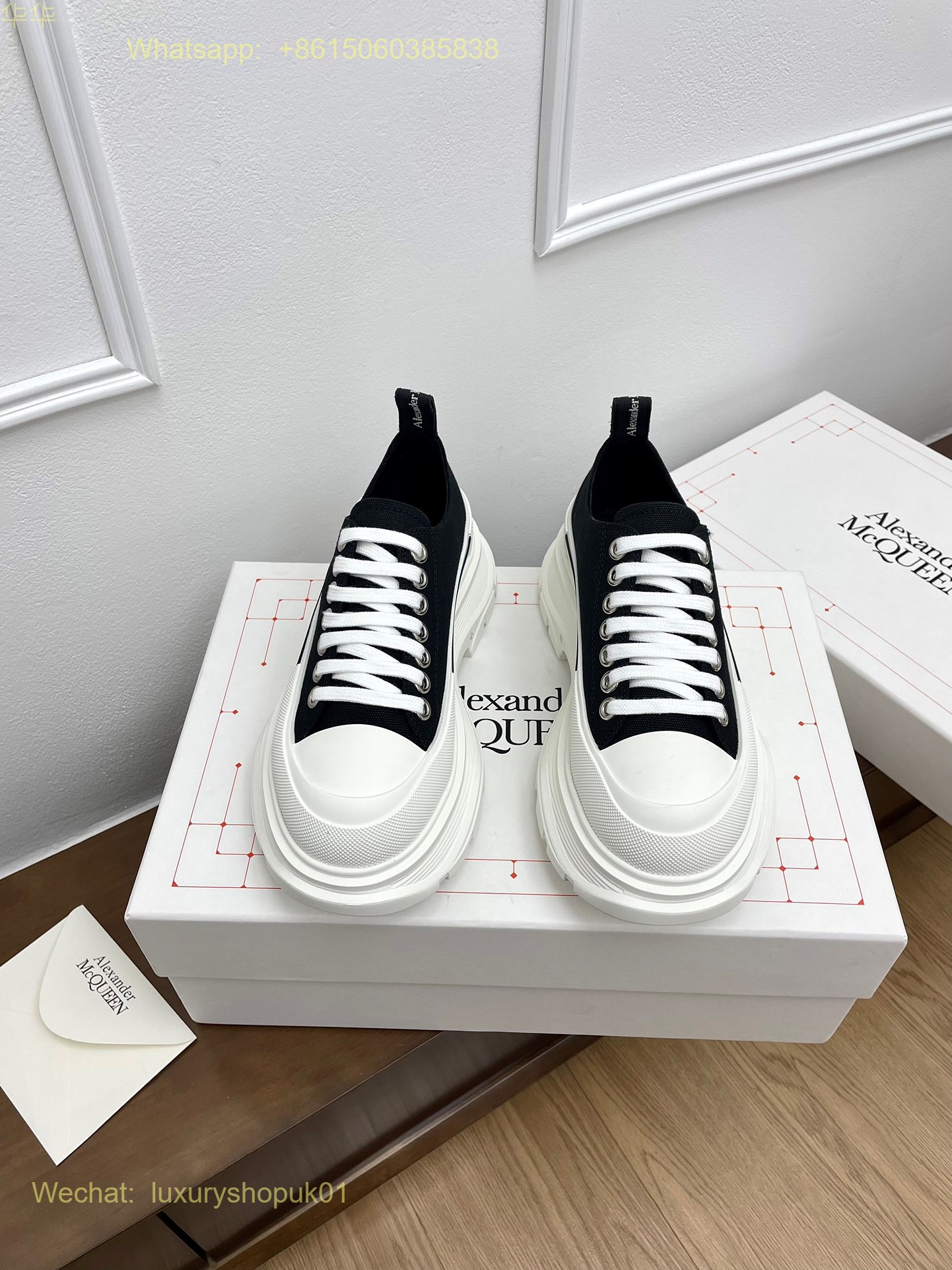 Alexander McQueen Lace-Up Chunky Sneakers Mens Women Shoes